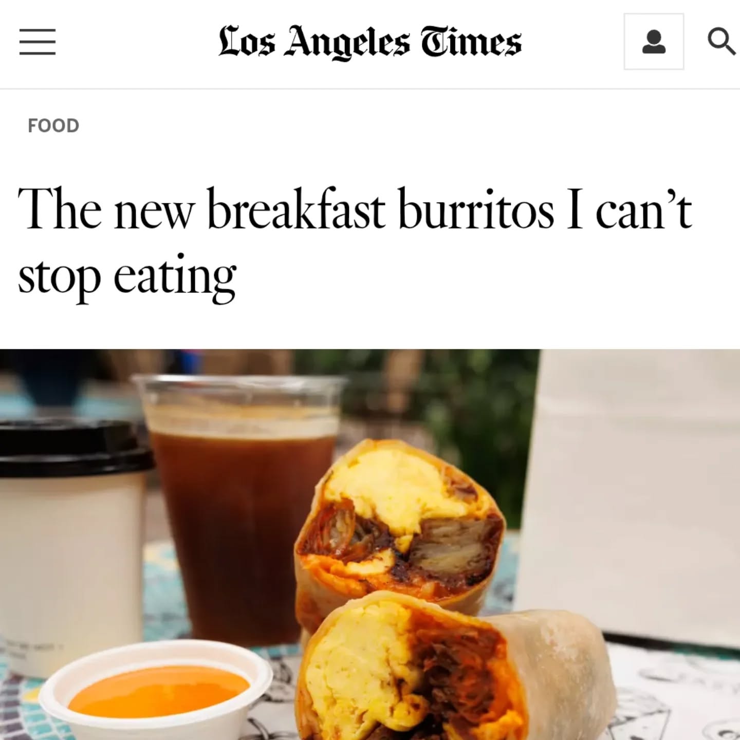 Woke up to an incredible honor today.
Our whole team puts their heart into making our breakfast burritos truly unique — starting with our punk rock potatoes pavé, a real labor of love that takes over 24 hours before a single burrito hits the plate.
We’re beyond grateful for the recognition from @latimes and @jenn_harris_ .
And most of all, we’re grateful to our customers for all the support.