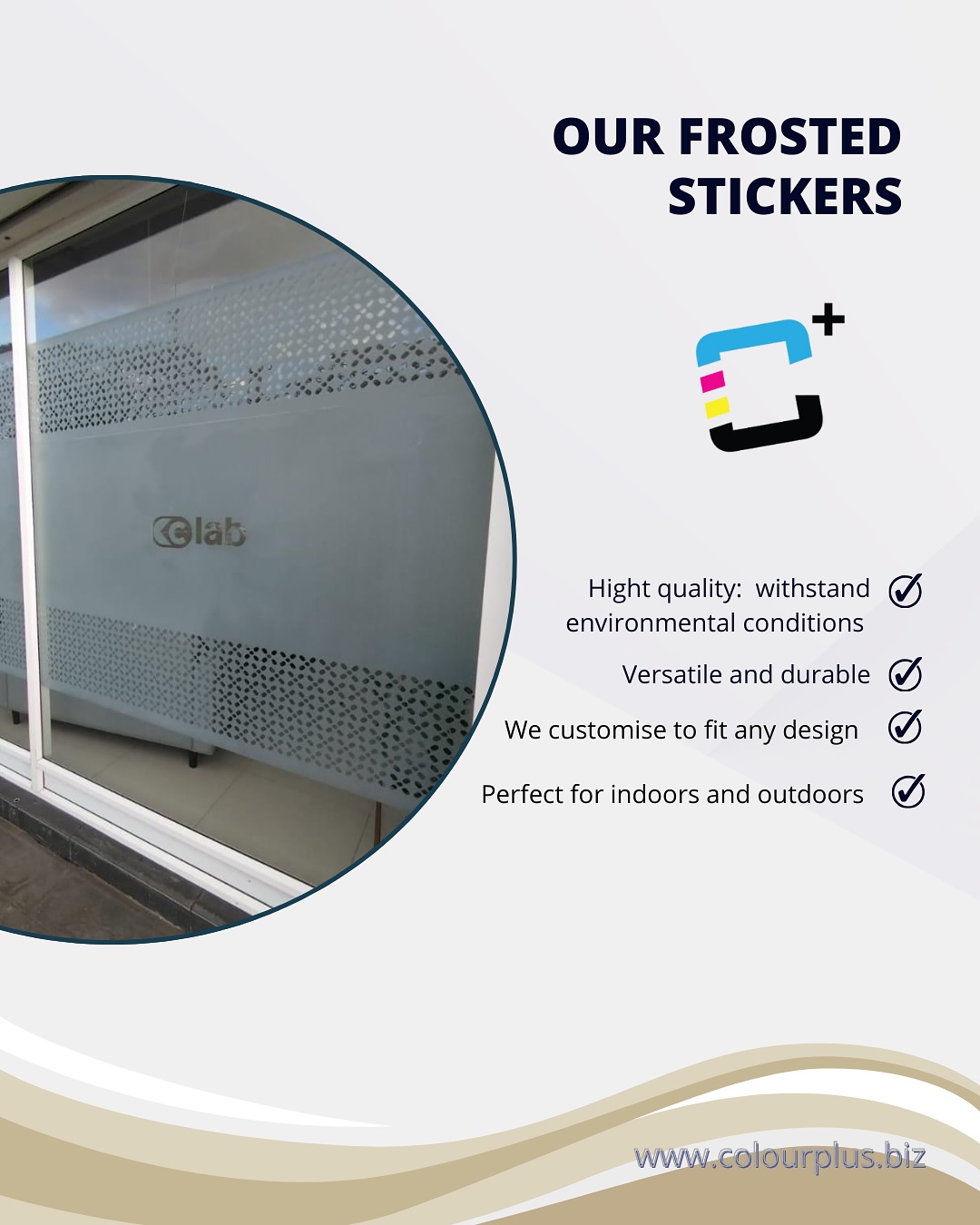 Our frosted stickers are the perfect way to add a touch of elegance and creativity to your shop, home or office. Crafted with a unique semi-translucent finish, these stickers offer a sophisticated, frosted appearance that subtly enhances the visual appeal of your content without overpowering it. With a variety of designs ranging from whimsical patterns to chic motifs, our frosted stickers allow you to express your style, brand and personality effortlessly.