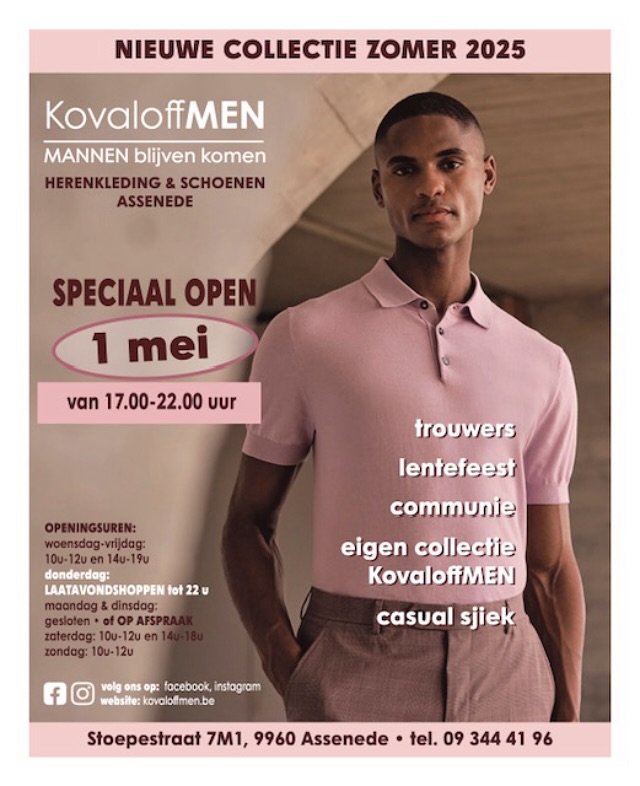 Donderdag 1 mei open van 17u tot 22u. Kom langs voor jouw nieuwe outfit in combo met een verfrissing met dit warme weer! Communie of lentefeest gepland? Wij hebben voor elke gelegenheid een passende outfit! #menslook #mensfashion #fashion