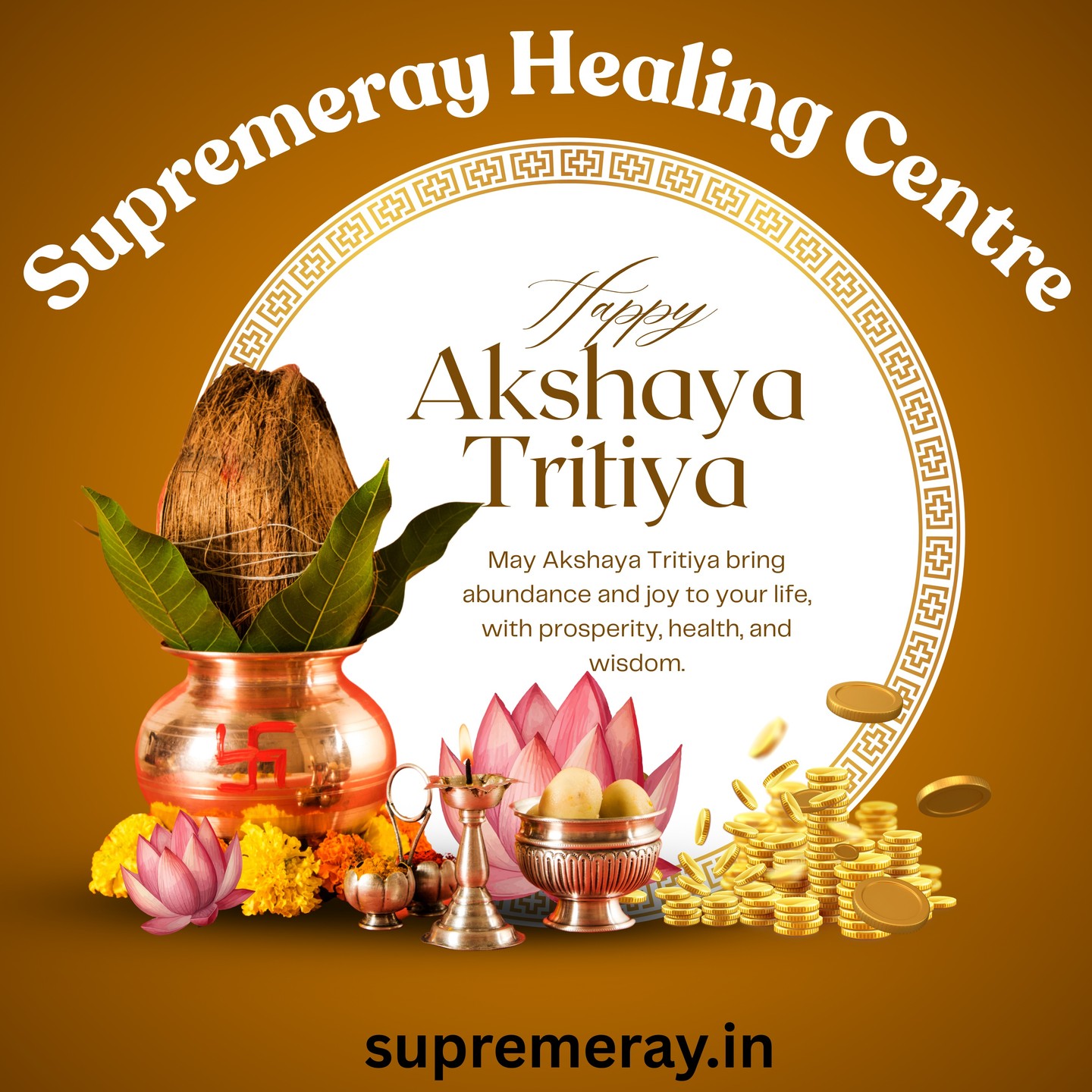 🌟 Wishing You a Blessed Akshaya Tritiya 🌟
May this auspicious day bring endless prosperity, health, and positive energy into your life.
Just like the meaning of "Akshaya" – that which never diminishes – may your peace, healing, and spiritual growth continue to flourish.
✨ Embrace abundance,
✨ Welcome divine energy,
✨ Heal from within.
Happy Akshaya Tritiya!
– Supremeray Healing Centre, Bangalore
🌿 Reiki | Holistic Healing | Spiritual Wellness
#AkshayaTritiya #SpiritualHealing #PositiveEnergy #ReikiHealing #SupremerayHealingCentre #Abundance #healingvibes