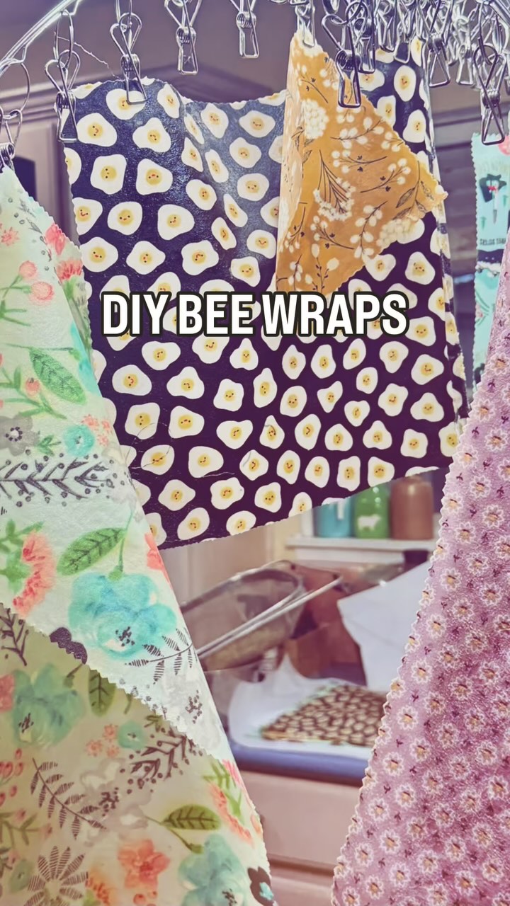 🐝The buzz on DIY bee wraps! I started making them when I couldn’t find ones big enough to wrap my home-baked breads or larger veggies, like broccoli. And as a homesteader, I have need for several large wraps!
They’re fairly easy to make, but just tedious, messy and kind of boring to do by yourself. So this time, I gathered some friends and we made them together!
Some important tips: Use woven cotton or linen fabric. Wash and dry without dryer sheets. Cut to desired size using pinking shears or rotary cutter with pinking blade. It’s a great way to use up fabric scraps. Use an old iron that you won’t mind getting wax on.
Recipe is based on my preference for wrap flexibility and stickiness.
2.2 Oz/ 62 g beeswax
1.25 Oz/ 36 g pine or copal resin
1.34 Oz/ 38 g jojoba oil
Melt ingredients in a double boiler, making sure all are fully melted and well mixed. Pad a folding or dining table with old towels (to protect surface), then lay foil (for heat retention), followed parchment paper. Put the fabric piece on top of prepared surface. Brush on the melted wax mixture with a wide paint brush. Then cover with another large piece of parchment and iron on the top parchment layer to smooth out the wax. Write “top” on the side of the parchment the iron directly touches, so you always know which side is clean. Remove wrap and hang dry for about 5 minutes. Re-iron larger wraps for smoother and better results.
Additional notes:
- To clean your equipment, boil in hot water and dump in the garden, not down the drain. Use scrap paper or scrap fabric to wipe off residues. May need to boil more than once. For remaining stickiness, rub with some oil, wipe off excess and then wash with baking soda and soap. I don’t bother washing the paintbrushes and just wrap paintbrushes in the used foil so I can reuse in the future.
- You can refresh old wraps in the same way.
- I don’t recommend making wraps without resin. They end up being too stiff and not sticky enough.
- Some DIYers swap out jojoba oil with coconut oil, but I don’t recommend swapping. Jojoba oil gives much better results.
📸: Some videos and photos in this reel were contributed by @apple_blossom_lane & @tlc_mini_farm