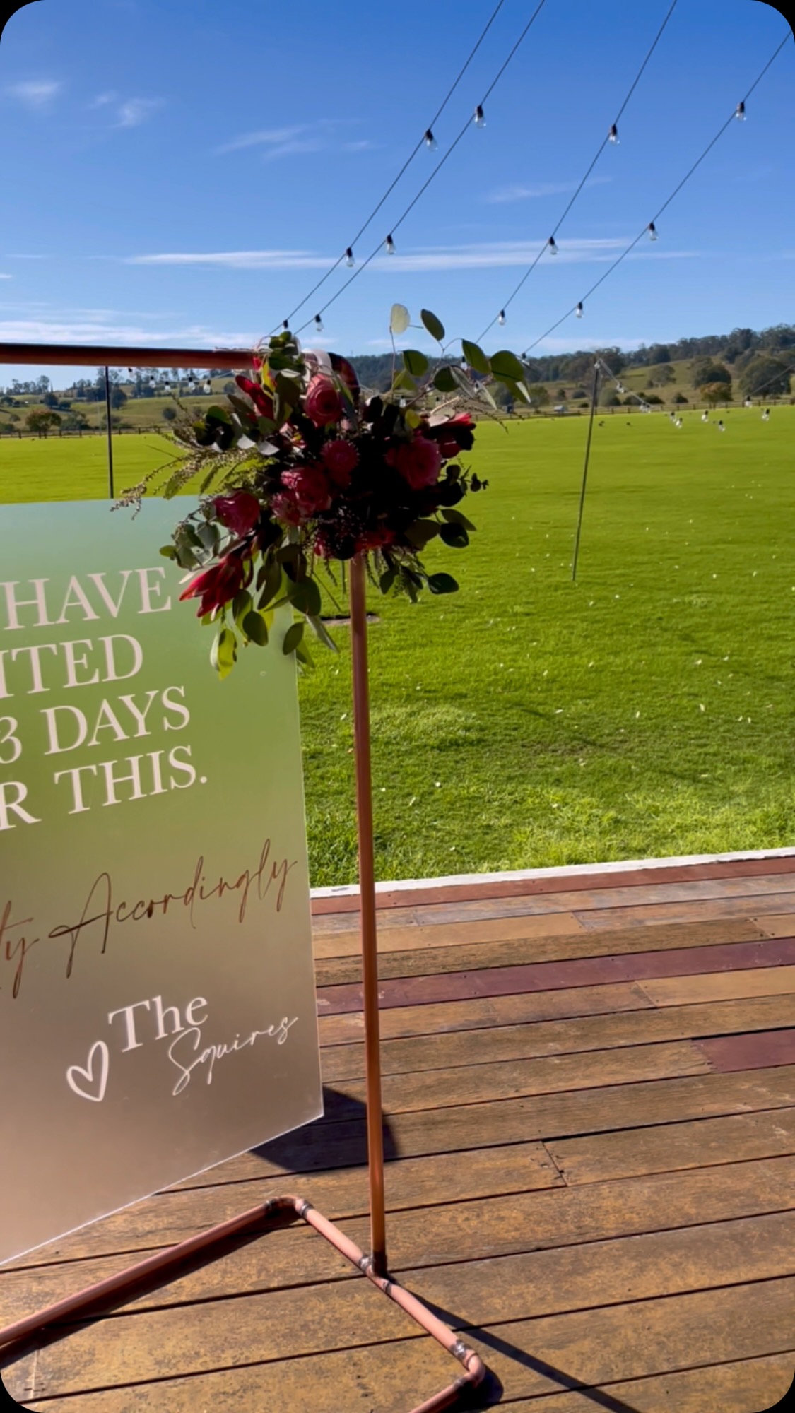 ❄️ As the colder months draw near we remember the wedding of Mr & Mrs Squire
On a crisp day in June after 4023 days of waiting with hearts full of joy and excitement they went from “I do” to “we did it!” 💍
Here’s a look at their day
The incredible place cards in the form of wooden silhouettes of Australian native animals were hand made by the very talented Mrs Squire herself. How clever ❤️