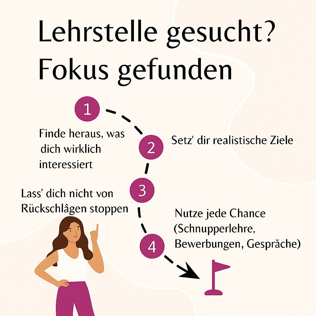 Du willst eine Lehrstelle finden? Dann ist jetzt der Moment, dich auf dein Ziel zu konzentrieren!
Fokus + Motivation = Erfolg – so einfach, so stark. Du musst nicht perfekt sein – nur dranbleiben.
Deine Zukunft startet heute. #lehrstellenschweiz #lehrstelle #motivation #coaching #bewerbungsgespräch #bewerbungsmappe #thalwil #linkeszürichseeufer