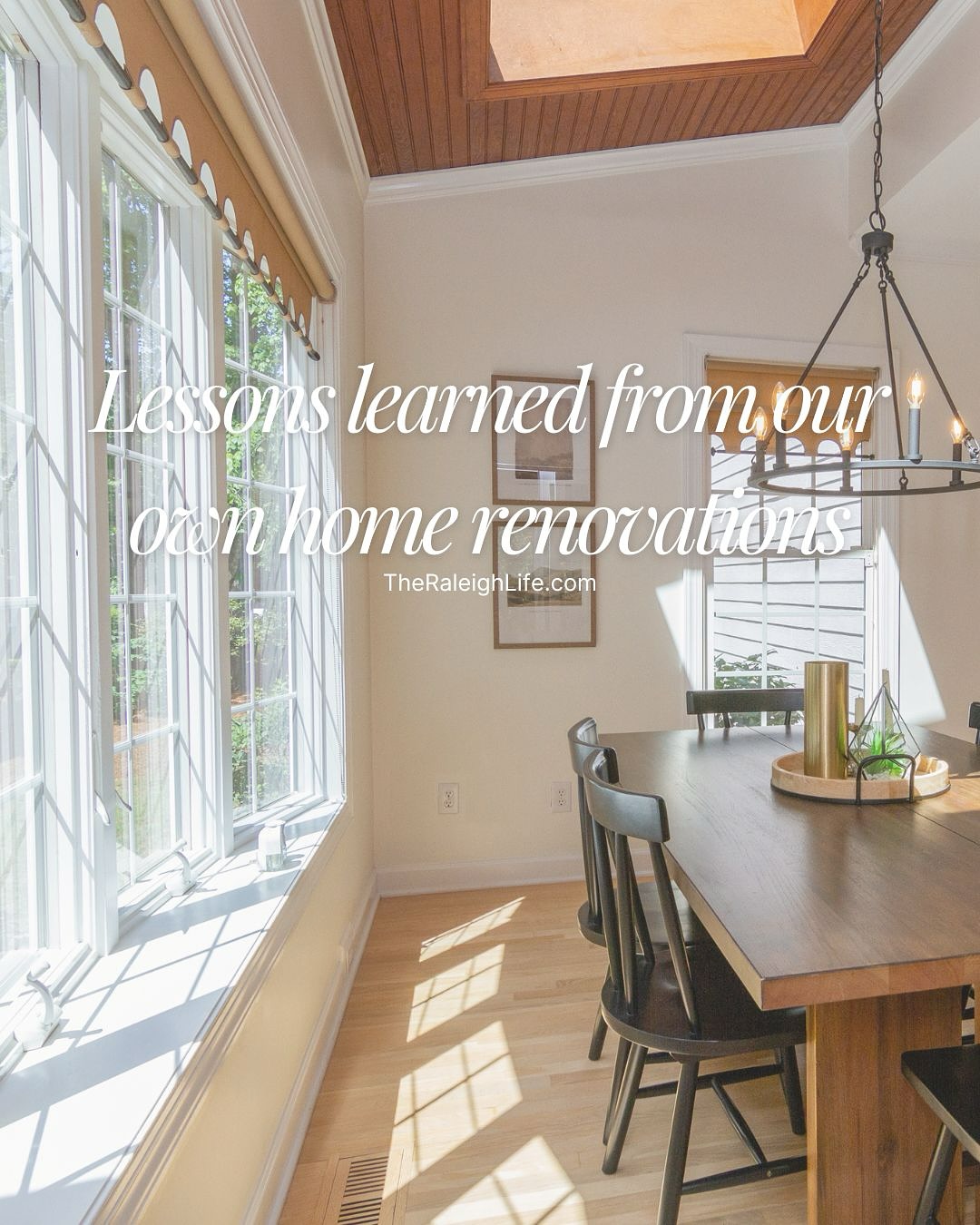 We get it! Having lived through our own home renovations, we know how stressful it can be!
Head over to our blog at TheRaleighLife.com for more tips to surviving a home renovation, still smiling at the end!
Comment below with some of your own tips!
SAVE this post to review when you’re ready to start your own home renovations.
DM for more info on how we can help you with your home renovation projects as a design and construction team.
#raleighgeneralcontractor #raleighcustomhomes #raleighrealestate #wakeforestrealestate