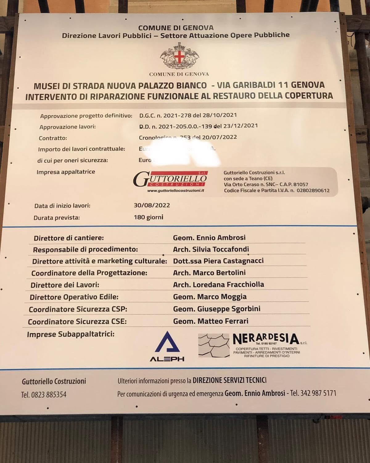 Restauro della copertura di “Palazzo Bianco” Via Garibaldi - Genova #guttoriellocostruzioni #work #job #impresaedile #building #instagram