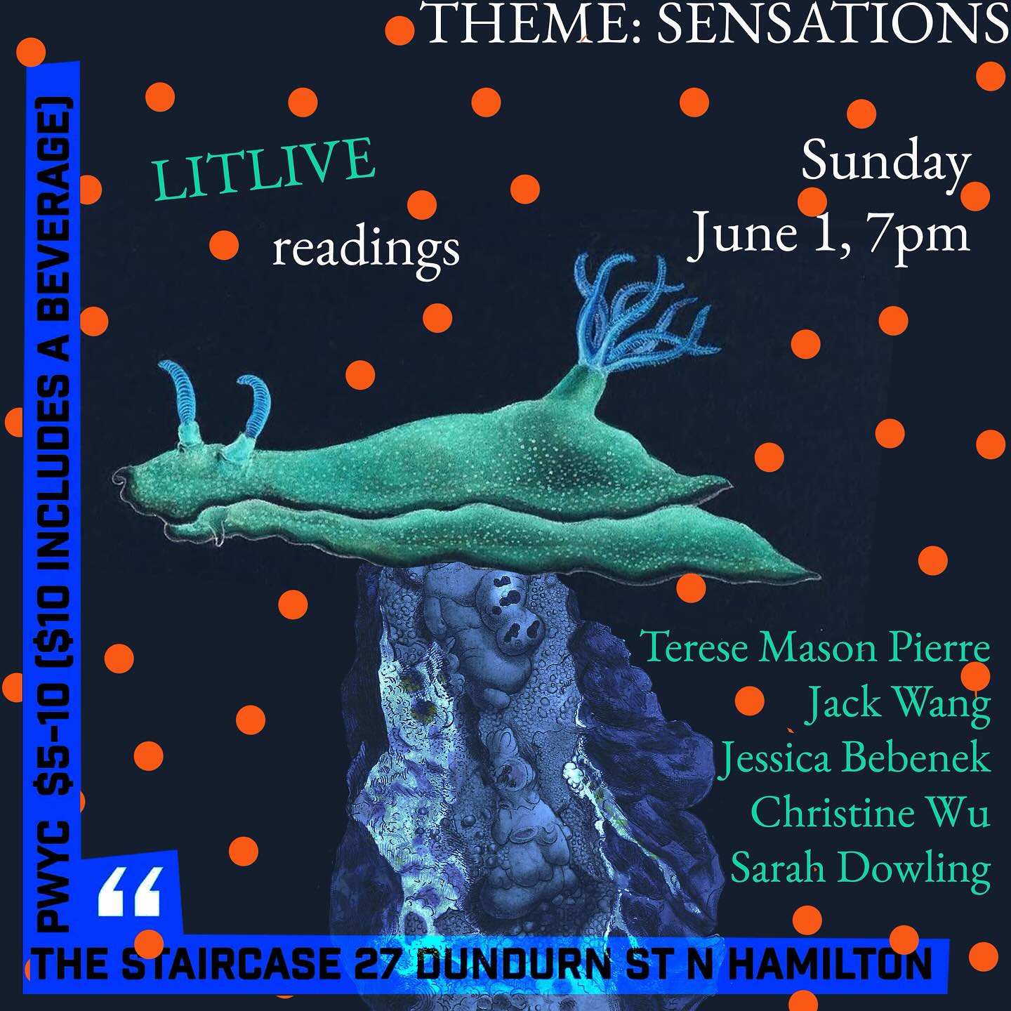 JOIN US FOR THE JUNE LIT LIVE - LAST ONE OF THE SEASON!! No better way to kick off a SUMMER OF SENSATION than with fabulous readers @teresempierre @jackwangauthor @sarahmmmdowling @notyrmuse & @homemadepoem ๐ค๐๐ค
JUNE 1, 7pm, @thestaircase #pwyc #hamont #literaryevent #authorsofinstagram #writingcommunity #poetry #fiction #nonfiction #canlit #readingseries