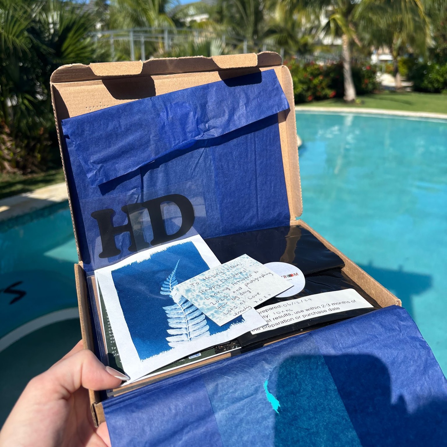 A HUGE congratulations to Hayley & Dan who got married in Jamaica last month. So super lucky enough to have known Hayley via our love of photography, and am even photographing their UK wedding celebrations in July this year. Hayley & Dan took their cyanotype kit, that I gifted to them in the run up to their wedding, to Jamaica to make prints using the amazing sunlight. How amazing are these memories?! For wedding photography See my other business- @emilyroseparrisphotography