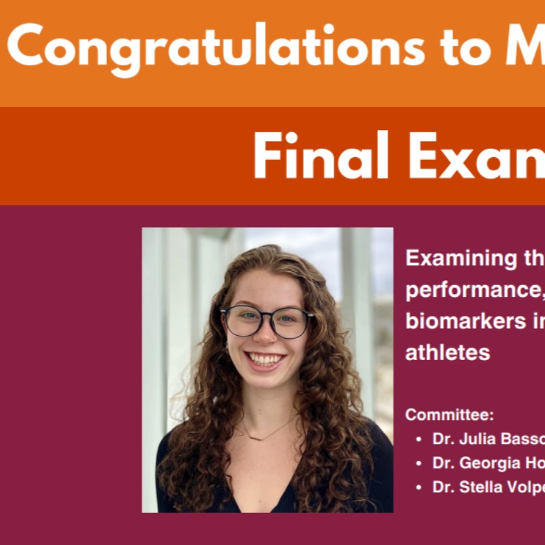 Congratulations to Mackenzie Aychman! A super star in sports science who just defended her MA thesis - Examining the relationship between performance, recovery, and salivary biomarkers in NCAA DI American football athletes π π π
Congratulations @maychman - we're so proud of you!!!
#science #football #sportsscience