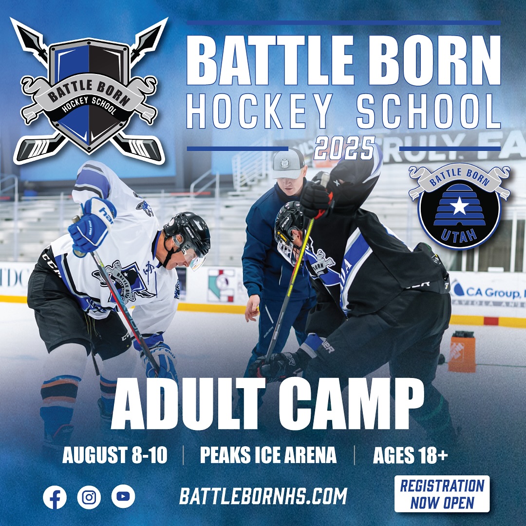 UT Adult Camp is now open for enrollment
August 8th-August 10th
Ages: 18+
Location: Peaks Ice Arena @peaks_ice 
Head to our website to sign up: battlebornhs.com