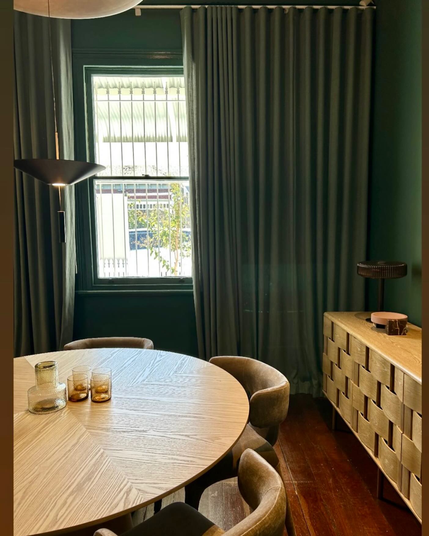 Fully restored and refurbished office in the heart of Subiaco. Mixed linen S Wave curtains to all offices to allow for acoustic requirements | Architecture and Interiors @zarq_studio | Curtains @windowstudio | #windowtreatments #curtains #office #perthcurtains #perthinteriors #perthinteriordesign #windowstudio #curtaindesign