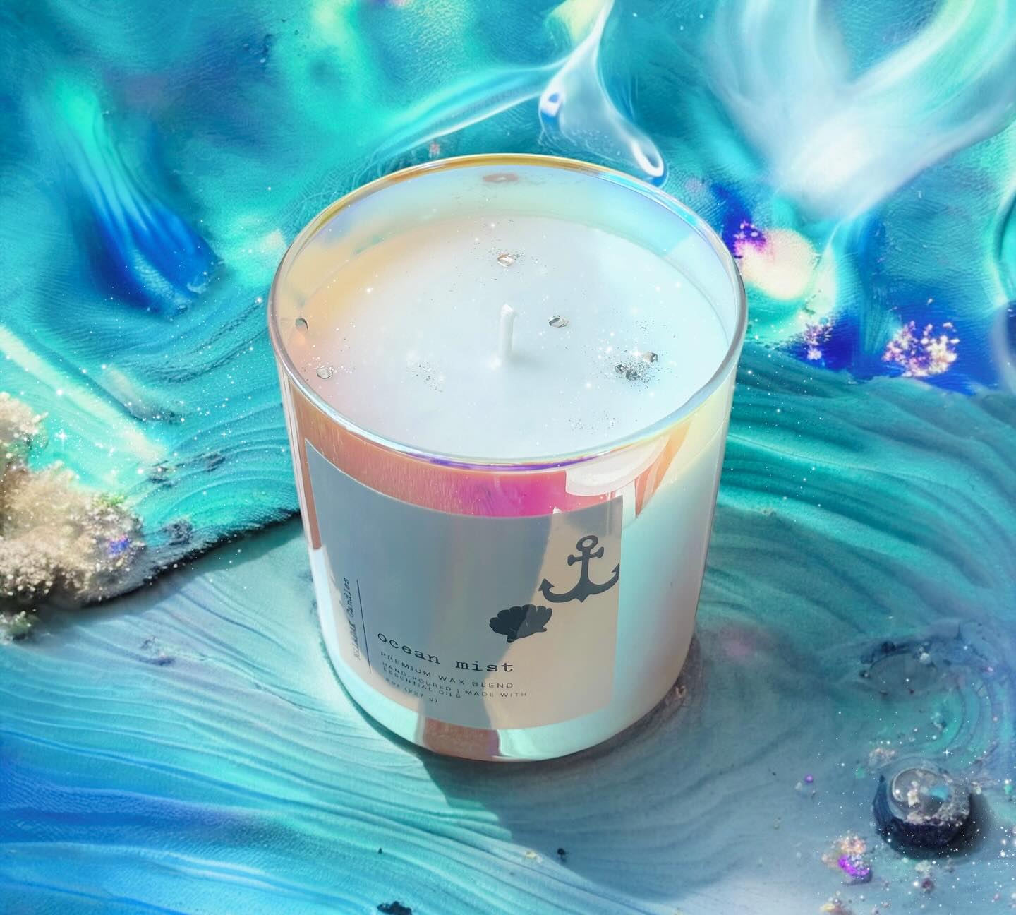Light up your space with a breath of fresh ocean air—no seashells required! 🐚 🪸 #candles #summer #ocean #mermaid