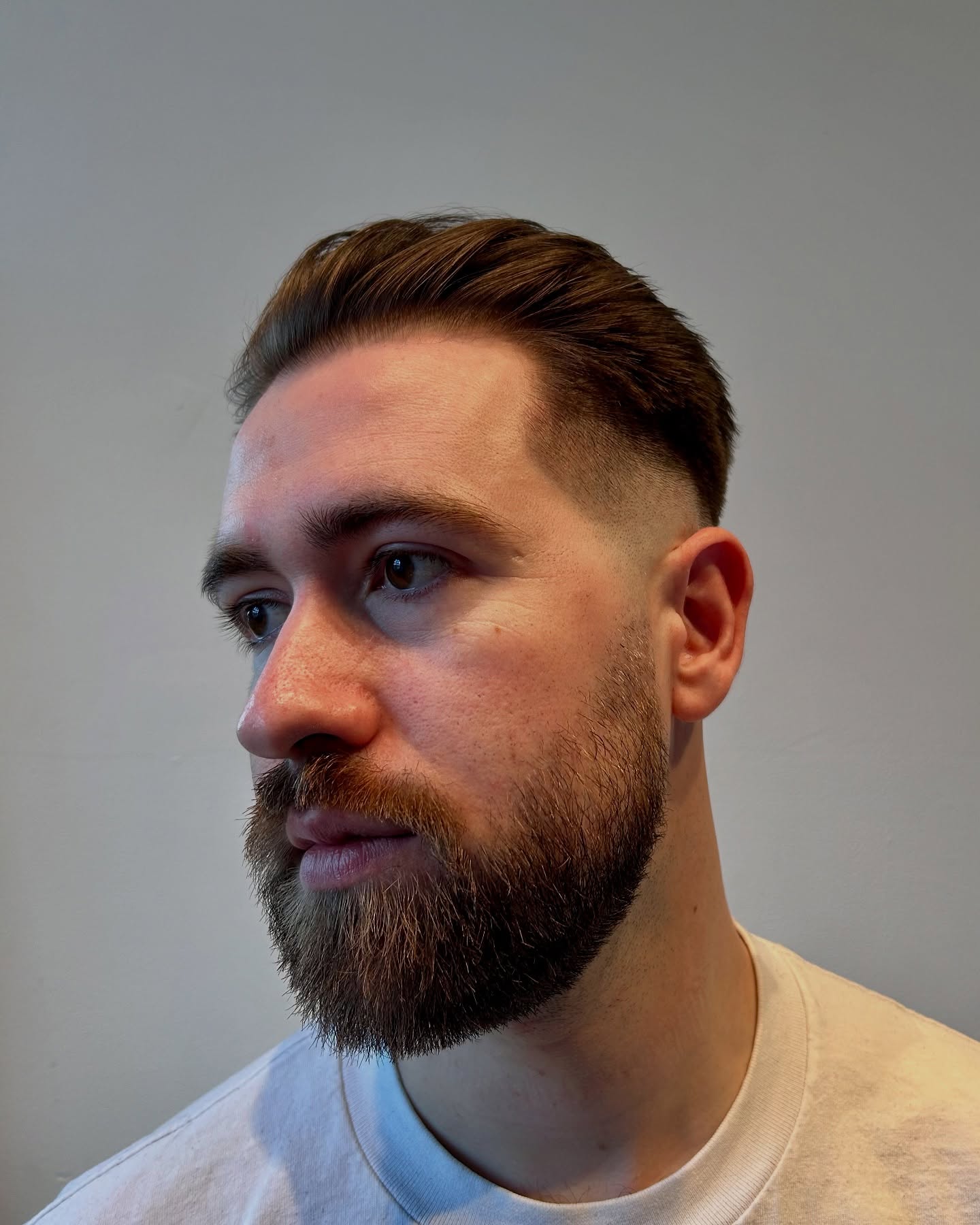 Skin fade and beard trim for Ben.
.
.
Using @kevinmurphyuk night rider.
.
.
#barber #skinfade #beard #smallbusiness