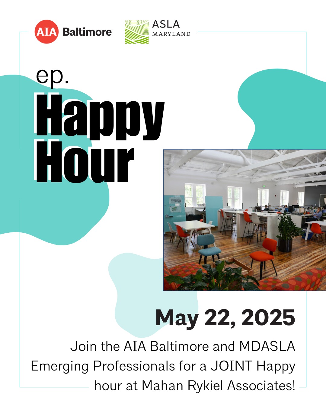 🍻 Join us next Thursday, May 22 for a Happy Hour + Studio Tour at one of Maryland’s top landscape architecture firms, @mahan_rykiel !
Hosted by @aiabaltimore and @asla_md — open to all emerging professionals in architecture, landscape architecture, and allied fields. Don’t miss this chance to connect and explore!
✅ Free to attend — register through the link in bio!
#EmergingProfessionals #HappyHour #LandscapeArchitecture #ArchitectureCommunity #AIA #ASLA #BaltimoreEvents