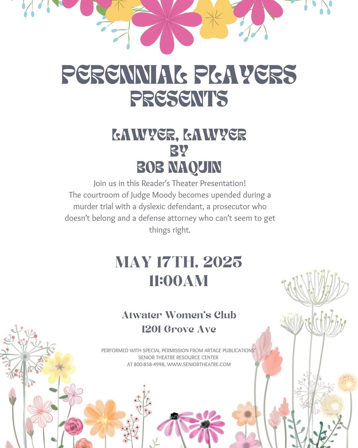 🎭 The Perennial Players Are Back! 🎭
Join us for another wonderful Readers Theater performance by the Perennial Players from Playhouse Merced!
🕚 Doors open: 11:00 AM
🎬 Showtime: 11:30 AM (30-minute performance)
🍪 Enjoy cookies and cold drinks on us!
💛 Free event — donations for the Perennial Players are welcome and appreciated.
Come enjoy a delightful morning of theater, community, and refreshments. We can’t wait to see you there!
#ReadersTheater #PlayhouseMerced #PerennialPlayers #LivePerformance #CommunityEvent #FreeEvent #SupportTheArts