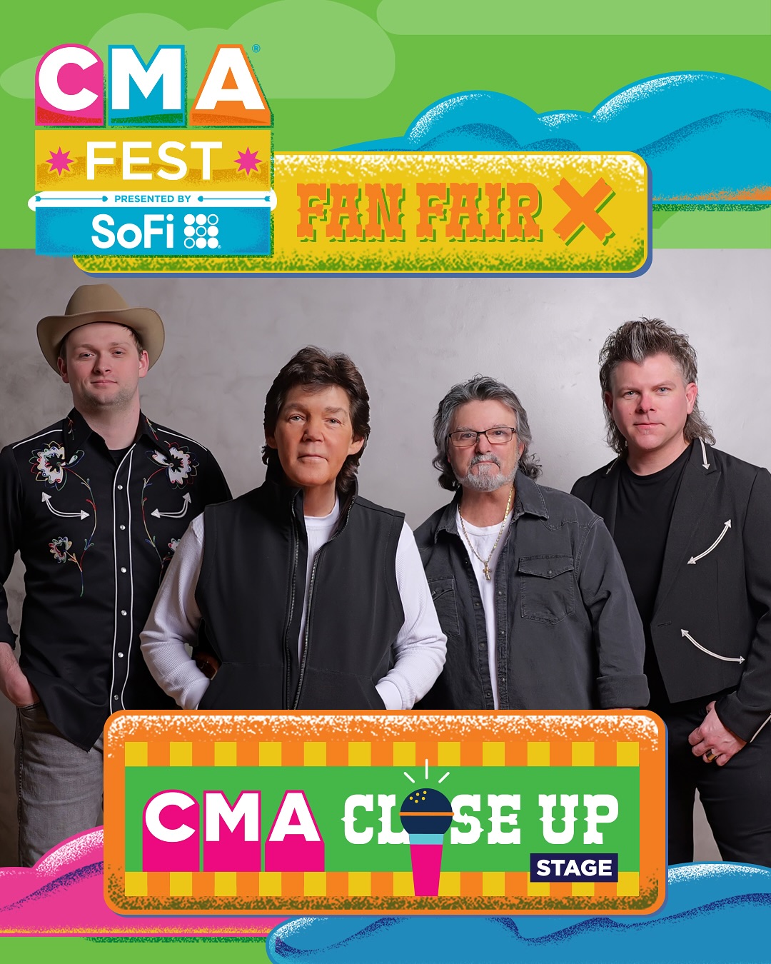 JUST ANNOUNCED! We’re appearing at #CMAfest presented by @SoFi on the CMA Close Up Stage inside Fan Fair X to support the @cmafoundation & their mission to shape the next generation through music education. Tickets & details: CMAfest.com/FanFairX. See you there!