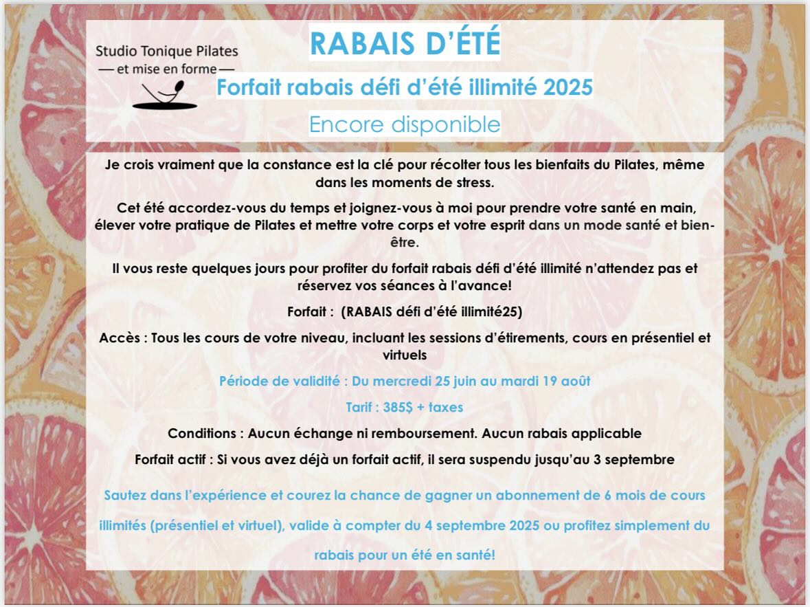 Joignez-vous à nous!☀️💪
www.studiotoniquepilates.com#pilatesforever #vieuxsterose #santebienetre