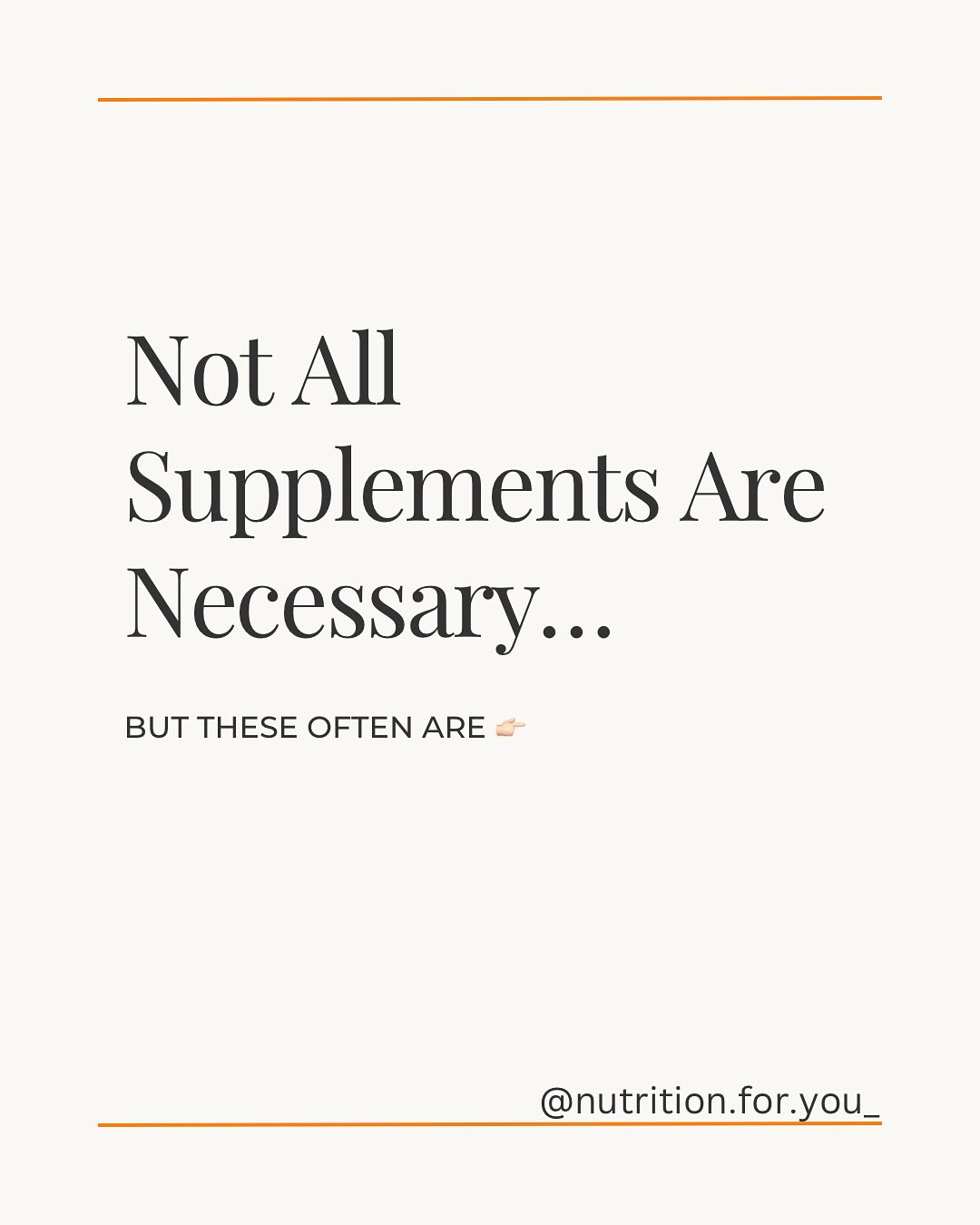 Supplements cannot replace bad food choices and food contains so much more than we can bottle 💊
Supplements are designed to help fill in any gaps in an otherwise healthy diet and they should be used in a targeted way, with the advice and support of a health professional.
Many of us want our supplements to be the answer to our physical health and take many unnecessarily. I get it, it would be way easier if we could just take a pill or powder but the basic foundation of health will always start with what you eat 🥦🥑🍓
When used wisely, some supplements can genuinely help, these are four I find myself recommending most often in clinic 👉🏻
If you have questions or concerns about the health value of a specific supplement you’re taking or considering taking, you should always talk with a qualified health professional first.
.
.
.
.
.
.
.
#supplements #health #nutritionist #nutritional #eattherainbow #health #healthtips #healthadvice #foodismedicin #eat #inflamation #healthyeating #supplementstore #magnesium #vitamind #iron #omega3