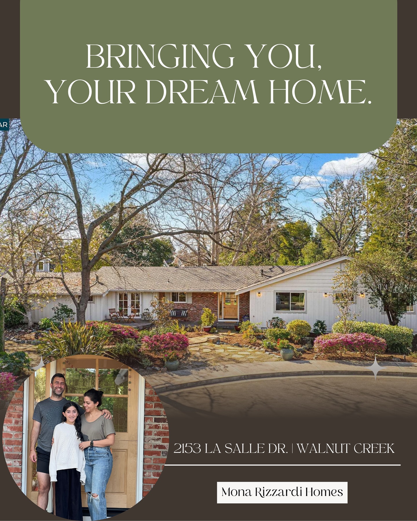Congratulations to my clients/friends/family who closed on their new home in Walnut Creek! They trusted me to sell their home a few months ago without knowing where they would go or what we would find. We saw this home and immediately knew it was THE ONE! We moved fast and put in a strategic offer and got it for $149,000 UNDER the original list price! I am so happy for them and all of the happy memories they will make in their new home! 🤍
Mona Rizzardi
Christie’s International Real Estate Sereno
Mona@monarizzardihomes.com
Monarizzardihomes.com
(415) 672-1020
DRE 01968834
#justsold #realestatepartner #Interiordecorator #dooropener #dealcloser #Sereno #Christiesrealestate #christiesrealestatesereno #eastbayrealestate #walnutcreekrealtor #walnutcreekrealestate #pleasanthillrealtor #lafayetterealtor #alamorealtor #concordrealtor #claytonrealtor #danvillerealtor #monarizzardihomes