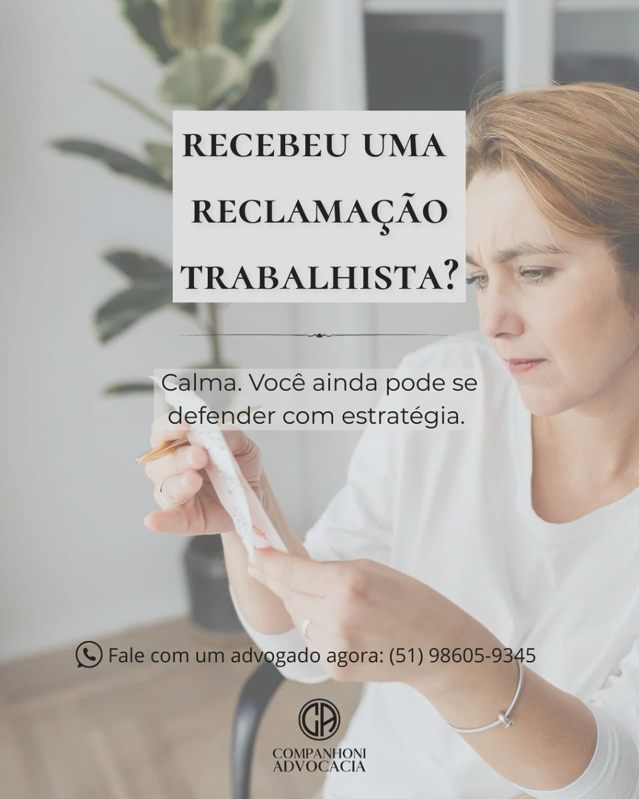 📌 Sua empresa foi processada por um ex-funcionário? Calma. Com a estratégia certa, é possível se defender com segurança.
Muitas empresas pensam que, ao receber uma reclamação trabalhista, o prejuízo já está certo. Mas não é bem assim.
🔹 Nem todo direito alegado é garantido.
🔹 Cada caso precisa ser analisado com base em provas e documentos.
🔹 Uma defesa bem-feita pode evitar condenações ou reduzir drasticamente os valores.
👨⚖️ Atuamos na defesa de empresas em ações trabalhistas, apresentando argumentos técnicos, provas e estratégias jurídicas eficazes.
🔐 Evite acordos malfeitos ou prejuízos desnecessários.
📲 Entre em contato assim que for citado no processo: (51) 98605-9345