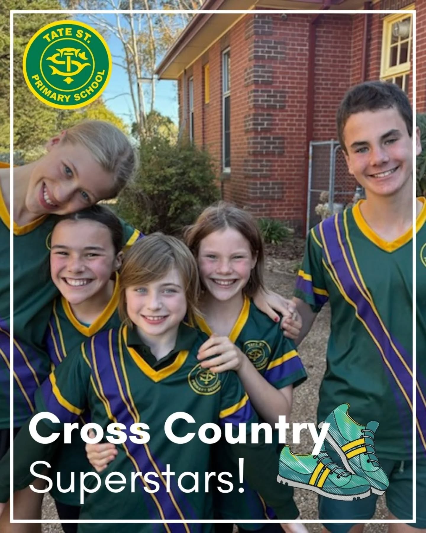 Huge congratulations to these superstars who represented Tate Street Primary with distinction at Division Cross Country today. They achieved outstanding results against tough competition and should all be super proud.
Jasper finished 39th, Tahlee 30th, Amelie 28th, Frankie 14th and Elsie 15th. Great job! 👏