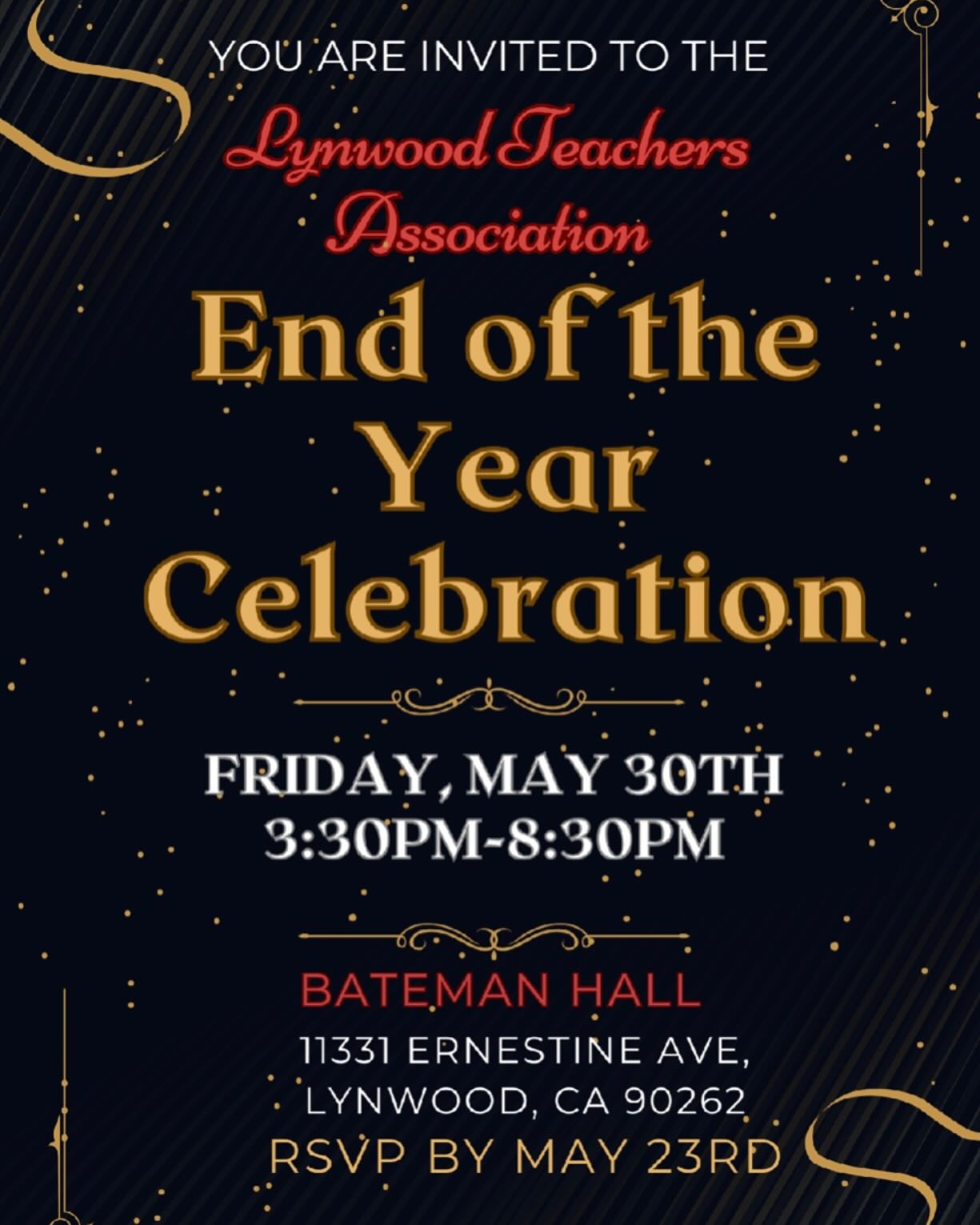 It is time for our annual end of the year celebration! RSVP by Friday, May 23.
