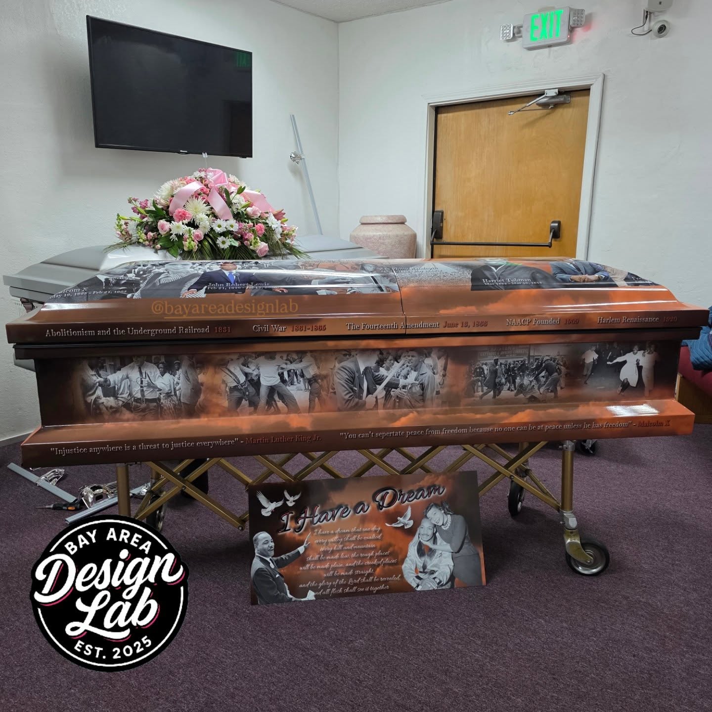 **FULL WRAP ( Civil Rights Themed ) Casket.
- Standard Adult Size
- 20 Guage Steel
- Full Media Design
- Media Design Print
- Interior Insert Panel ( Cap Panel )
- Hardware Removal
- Installation
***Multiple options available: Full, Half, Partial, Panel
(CONTACT INFO IN BIO)
( For $$$ PRICING & More Information)
#Vinyl #Wrap #3M #Casket #Funeral #Mortuary #BayArea #SanFrancisco #Oakland #SanJose #Richmond #Vallejo #WalnutCreek #SanMateo #EastPaloAlto #Fremont #SanLeandro #Berkeley #Alameda #CasketWrap #Vinylwrap #RIP