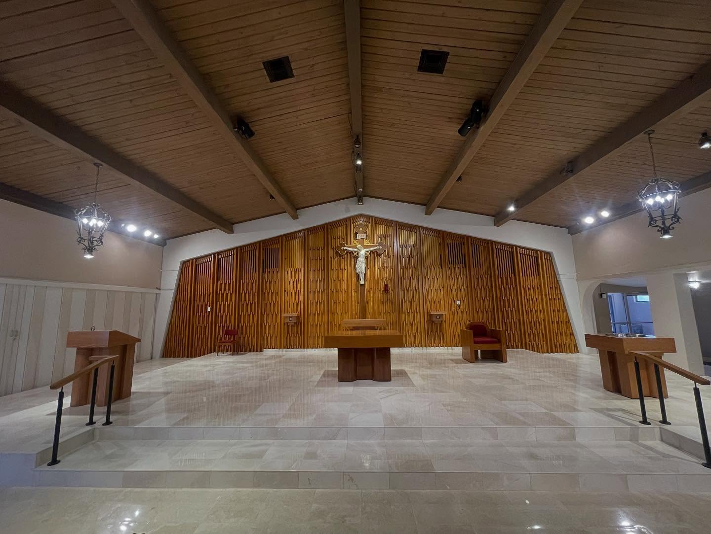 A little before and after from a recent renovation- we looked to restore this sanctuary reredos to its original design from the 1960’s while also rebuilding the altar and installing new flooring.
—————-
Call Us: 1-800-334-3621
Email: Sales@holylandartcompany.com
Retail Site: www.HolyLandArtCompany.com
Contracting Site: www.LiturgicalRenovations.com
#stmatthew #saintmatthew #hallandalebeach #adom #archdioceseofmiami #saintmatthewhallandale #churchrenovation #church #churchsupplier #catholic #catholicchurch #catholicism #catholiclife #renovation #holylandartcompany #liturgicalrenovation #catolicos #instacatholic #prayer #church #faith #religion #catolico