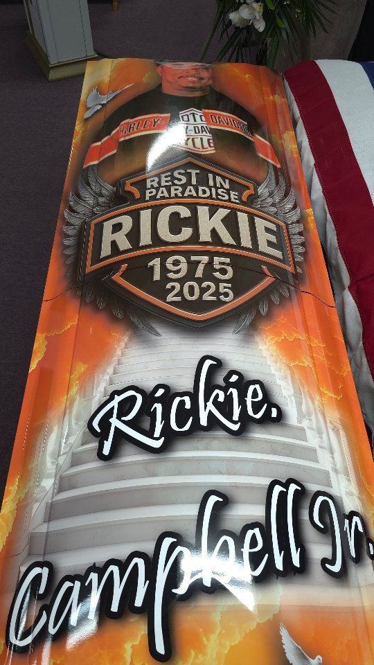 **FULL WRAP ( Harley Themed ) Casket.
- Standard Adult Size
- 20 Guage Steel
- Full Media Design
- Media Design Print
- Interior Insert Panel ( Cap Panel )
- Hardware Removal
- Installation
***Multiple options available: Full, Half, Partial, Panel
(CONTACT INFO IN BIO)
( For $$$ PRICING & More Information)
#Vinyl #Wrap #3M #Casket #Funeral #Mortuary #BayArea #SanFrancisco #Oakland #SanJose #Richmond #Vallejo #WalnutCreek #SanMateo #EastPaloAlto #Fremont #SanLeandro #Berkeley #Alameda #CasketWrap #Vinylwrap #RIP