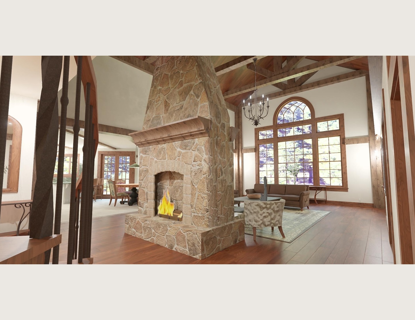 Working from a set of old hand drawn architect plans, I imagined how the interior space would look and I sketched it out. Then, making just a few updates, I replicated the original architect’s drawings using computer aided design, and modelled rendered the space.
#riinteriordesigner
#rusticelegance