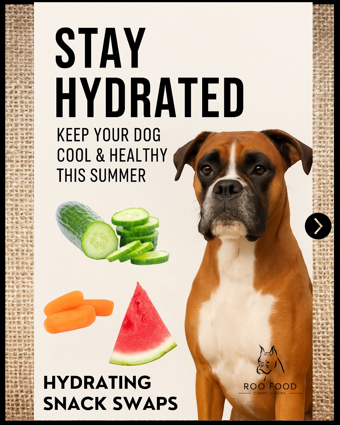 Did you know that staying hydrated is just as important for dogs as for humans—especially in summer? Swap dry treats with hydrating snacks like cucumbers, watermelon (no seeds!), or a delicious carrot!
Hydration = energy + health for dogs this summer. Make small swaps that keep tails wagging all week long.
#DogWellnessTips #HydratedHound #SummerDogCare #RooFood