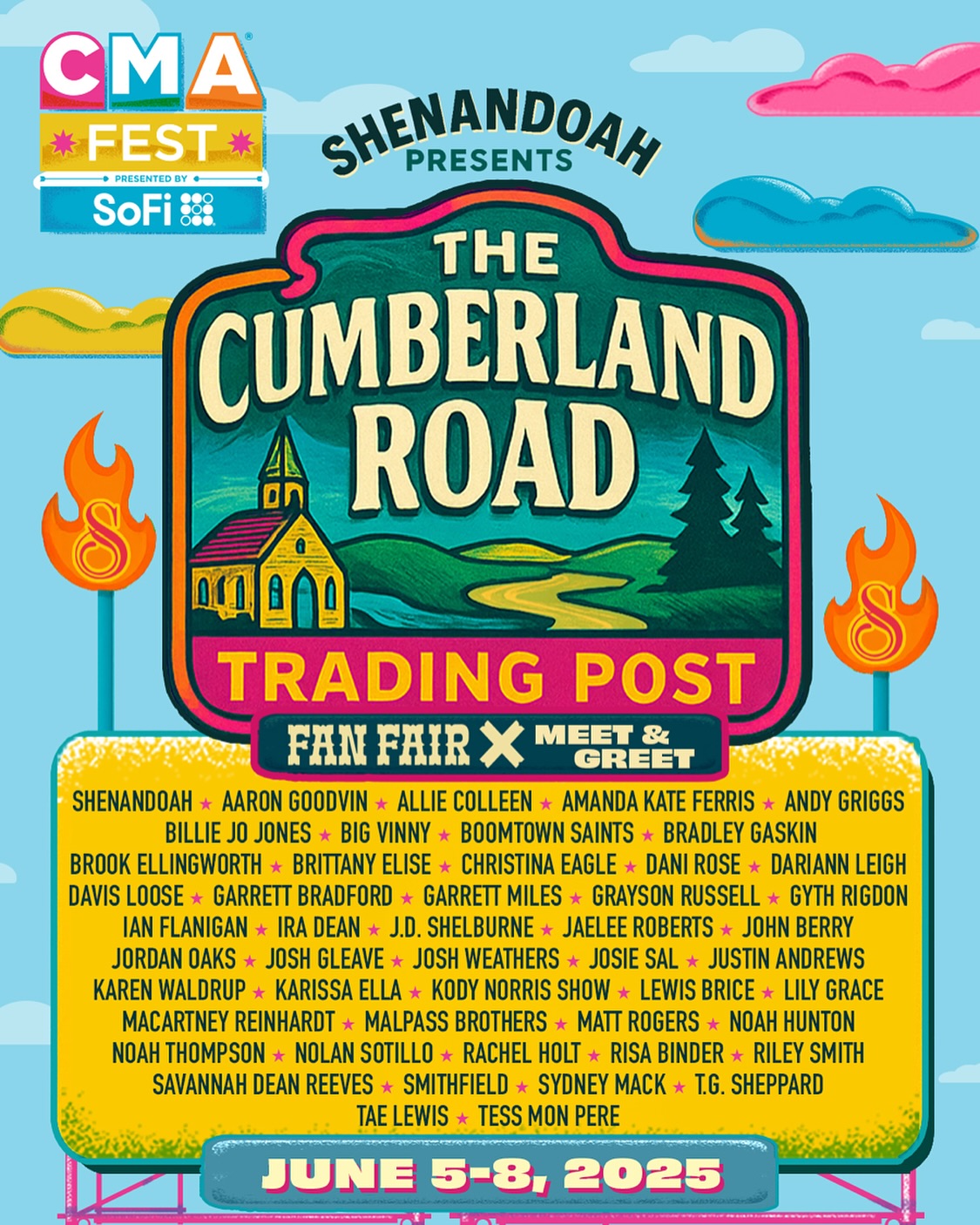 We’re bringing something brand new to #CMAfest presented by @SoFi this year — The Cumberland Road Trading Post inside Fan Fair X.
With over 50 artist meet and greets lined up across the four-day festival, this new activation from Shenandoah is all about spotlighting both rising stars and country legends — all in one place.
We’re proud to support the @cmafoundation and their mission to shape the next generation through music education.
🎟️ Tickets & info: CMAfest.com/FanFairX
#CumberlandRoadTradingPost #FanFairX