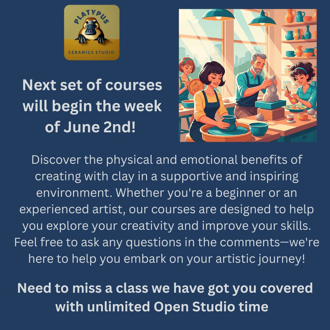 Invite your friends to join you in the comments below !
Get ready to sculpt your stress away! New ceramics courses are firing up the week of June 2, 2025, with continuous enrolment so you can start anytime.
Imagine this: a bright, modern studio in picturesque Bragg Creek, just a short, scenic drive from Calgary and surrounding areas. Soak up the sun, enjoy stunning tree views, and unleash your inner artist.
Why Pottery? So Many Benefits!
Beyond the sheer joy of creating, pottery offers incredible benefits for your well-being:
• Mind & Body Reboot: The tactile nature of clay is incredibly meditative, helping to reduce stress and tension. You'll also improve hand strength, dexterity, and hand-eye coordination. It's a natural way to lower cortisol and ease physical tension!
• Creative Freedom: Ceramics offer a unique outlet for creativity and self-expression, allowing you to explore different artistic styles. Completing a piece provides a huge sense of accomplishment and boosts self-esteem. Plus, the act of making pottery requires concentration, which can improve focus and promote mindfulness.
• Connect & Create: Group pottery classes are fantastic for fostering social interaction and provide a wonderful sense of community.
Never Miss a Beat!
Got a vacation or camping trip booked? No problem! With unlimited open studio time, you can easily make up any missed classes. We're all about flexibility so you can enjoy your life and your pottery.
Ready to dig in? Embrace the clay, embrace the calm!
https://www.platypusceramics.com
#PlatypusCeramicsstudio #HandbuildingCeramics #MindfulCreativity #PotteryClass #pottery #braggcreek #calgary #artclasses #ceramics #pottery #potteryyyc #yycpottery #localpottery #ceramics #clayworks #calgarylocalbusiness #yycpotterystudio #calgarypottery #calgaryceramics #calgarycreative #getyourhandsdirty #ceramics #ihavethisthingwithceramics #уус #braggcreek
6 w