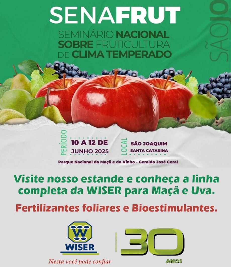 16 SENAFRUT
De 10 a 12 de Junho de 2025
São Joaquim - SC
Parque Nacional da Maçã e do Vinho