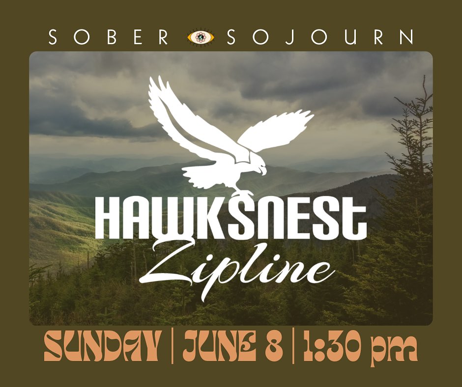 Sunday June 8th at 1:30pm we are going zip-lining @hawksnest.adventures in Western North Carolina!
Thanks to everyone who bought a drink @shakorihillsgrassroots we got a bunch of spots for grabs! Sober and sober curious are welcome.
✨Apply for free spot ➡️ sobersojourn.org/apply
🧿 Discount tickets for sale ➡️ sobersojourn.org/events
Sober Sojourn is a registered 501(c)(3) nonprofit organization. We are not affiliated with any recovery group or religious organization. Our excursions are a safe space for LGBTQ+, non binary people, women, and our allies. During our events we ask all participants to abstain from alcohol.