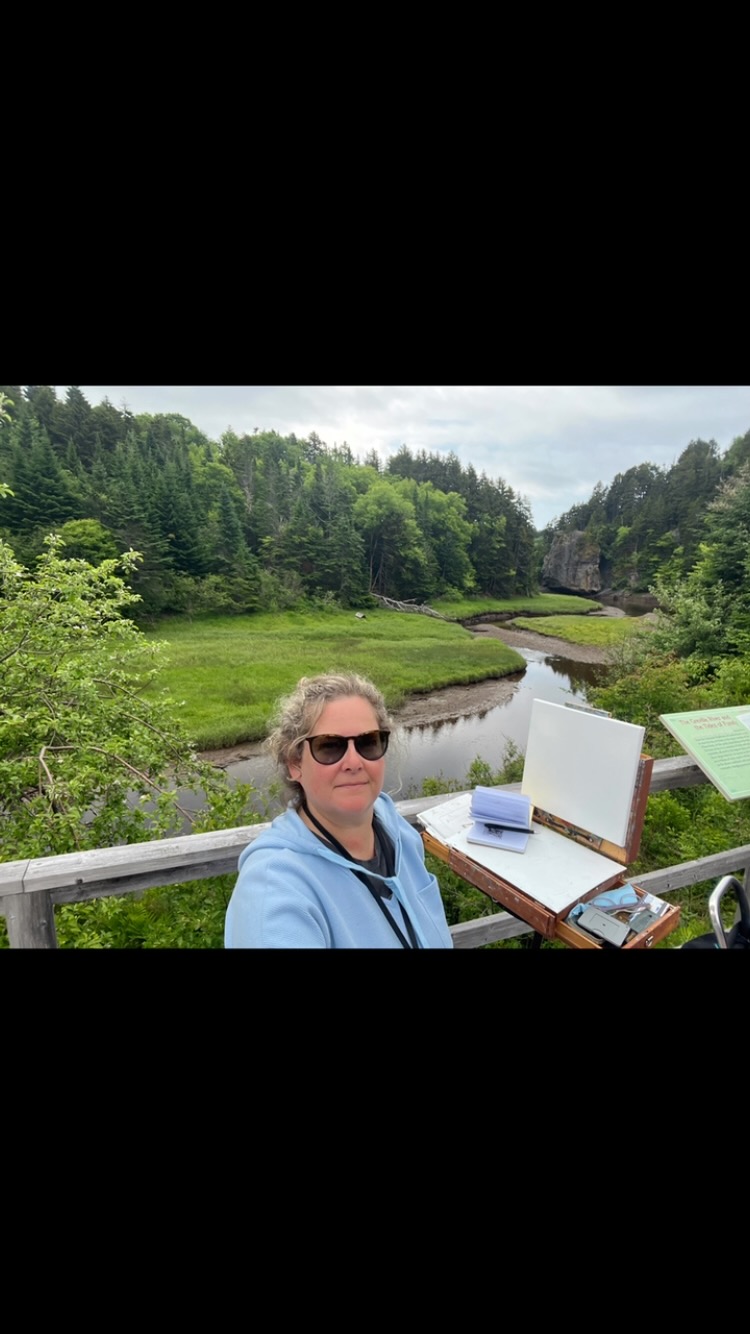 Day 4 PIPAF - painting #5 I enjoyed the morning at the Age of Sales Museum in Port Greville,NS . Apparently this little area gets a high enough tide that the ship builders here could set their new ships asail into the bay. The last photo is the view last night from out RV spot.
I get to hand in two paintings tomorrow……do you have a favorite, so far?
#parrsboropleinair #pipaf #pleinaorpainter #pleinair