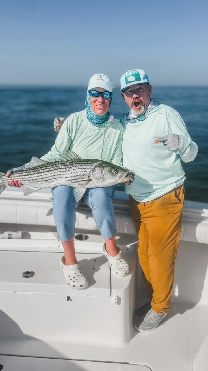 Nothing but good times and steady action with Tim and Emalee these past two days. Cape cod fly fishing at its finest. Let’s do it again soon guys! #jaxcharters #fishing #capecod #capecodfishing #stripedbass #stripedbassfishing #lighttackle #flyfishing #capecodcharters #capecodfishingtrip #regulatorboats #nautilusreels #yamahaoutboards #garminmarine #mauijimsunglasses @regulatormarine @nautilusflyreels