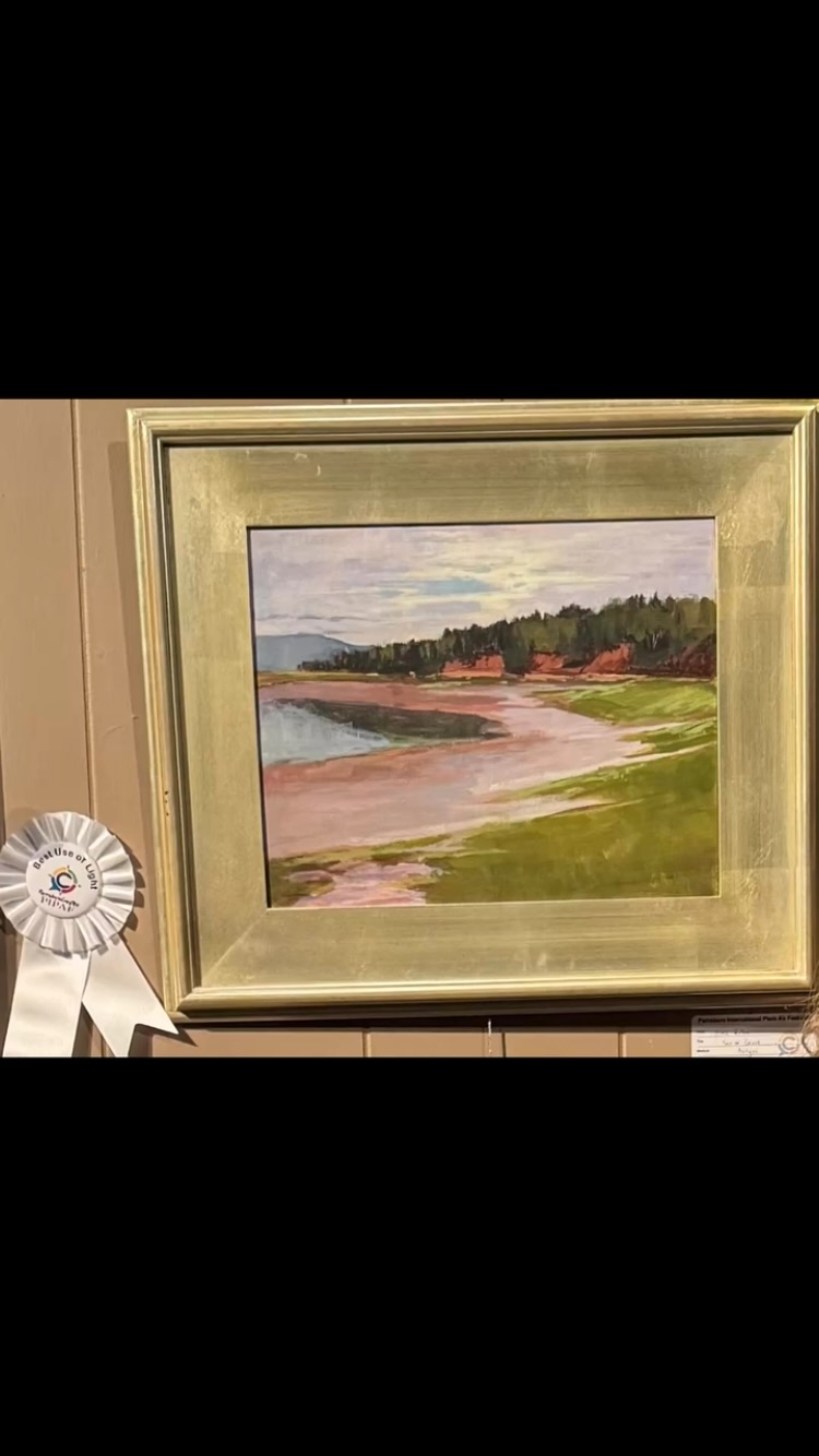 Awards night at the Parrsboro International Plein Air Festival- tonight we got to see 60 paintings by the 30 artists selected for this event. I really enjoyed seeing all the amazing work by all of the artists in all of the different mediums and styles. It fills me up!!! On top of all that joy, I was selected to win one of the 7 prizes given out Best Use of Light, which came with a $500 cash prize. I am over the moon and so happy to be part of this well run and fabulous event in this incredible place. #pipaf #parrsboro #pleinair #pleinairpainter