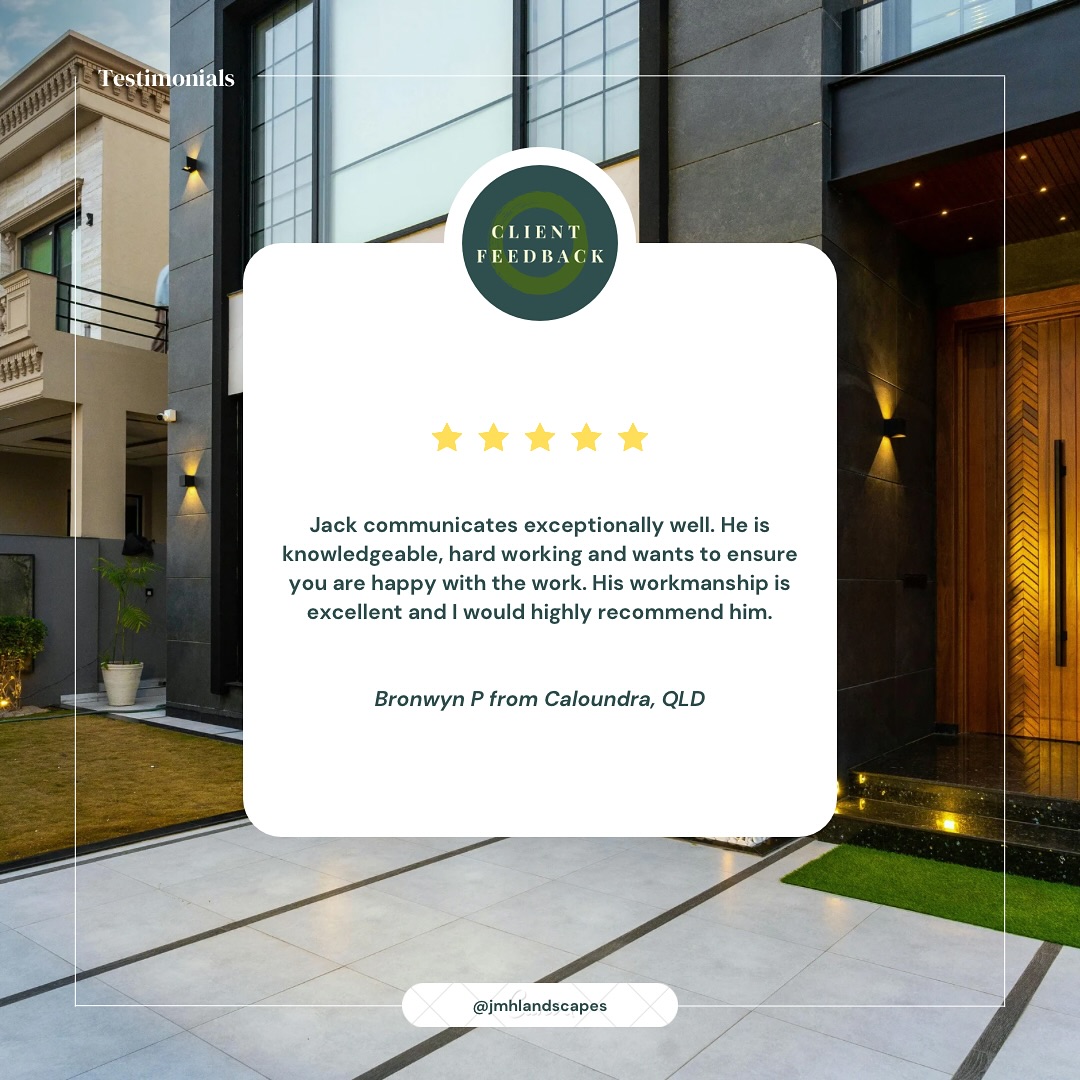 Nothing like a glowing review to kick those Monday blues ๐
We came, we landscaped, we conquered (and the clientโs still smiling ๐).
Swipe, smile, and maybe start dreaming about your own backyard glow-up โ weโre just a message away ๐ฟ๐ฌ
#MondayMood #ClientLove #LandscapingLegends #BackyardGlowUp #SunshineCoastStyle #GardenGoals #LuxuryLandscaping #JMHLandscapes