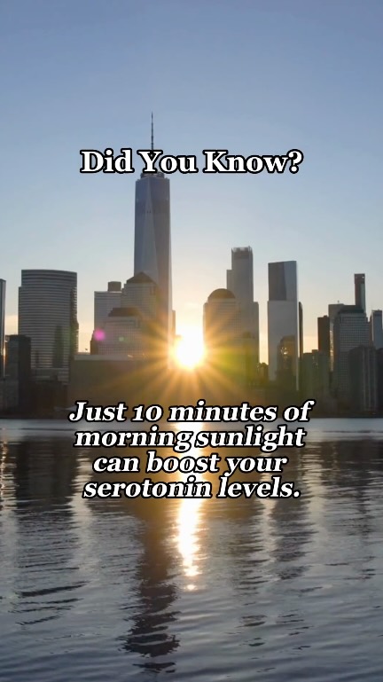 Did you know that just 10 minutes of morning sunlight can naturally boost your serotonin levels? ☀️
Serotonin is a key brain chemical that helps regulate mood, focus, and calm—and sunlight plays a major role in activating it.
Getting early light exposure (especially before 10 AM) helps reset your circadian rhythm, supports better sleep, and improves overall mental well-being.
So before the scroll, the emails, or the chaos—step outside.
Let the light in. Feel the shift.
#DrFallonsPractice #Psychotherapist #Therapy #Therapist #MentalHealthMatters #MentalHealth #NYC #NewYork #Sunlight #Serotonin