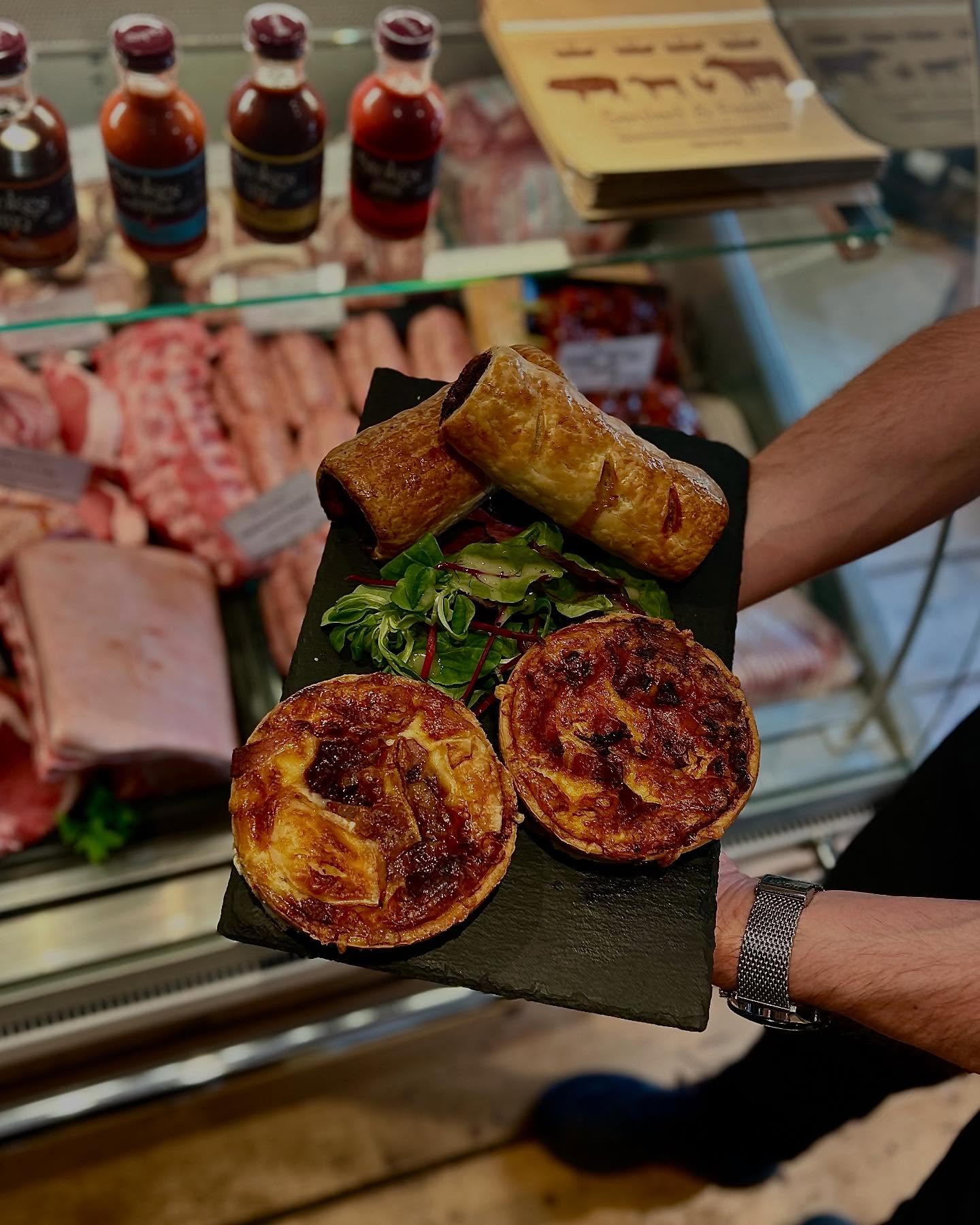 Fresh from the Deli Counter: Handcrafted sausage rolls and a variety of quiches bursting with flavour. — The perfect selection for a delicious lunch to have in or to go! 🥧🥬