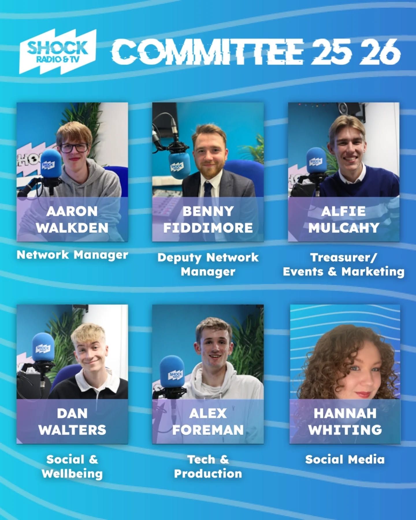 🚨 Introducing your new committee for the 25/26 academic year.. 🚨
The team are already working hard preparing everything for September. We can't wait to work with you all over the next year!
Don't forget to check out our new look website at shockradio.co.uk