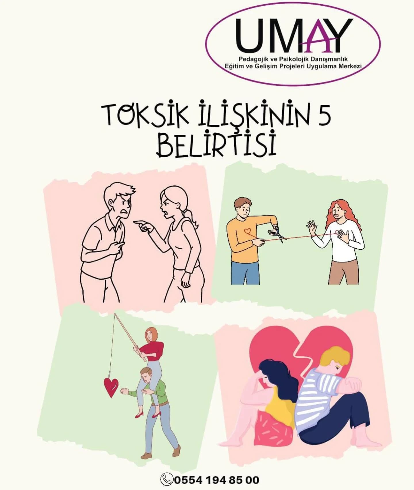 TOKSİK İLİŞKİNİN 5 BELİRTİSİ
#psikolog #pedagog #maltepepsikolog #maltepepedagog #çocukpsikolojisi #çocukgelişimi #ruhsağlığı #annebabaçocuk #ailedanışmanlığı #ebeveyndanismanlik #çiftterapisi #yetişkinterapi #terapist #toksikilişkiler #toksikilişki #toksik