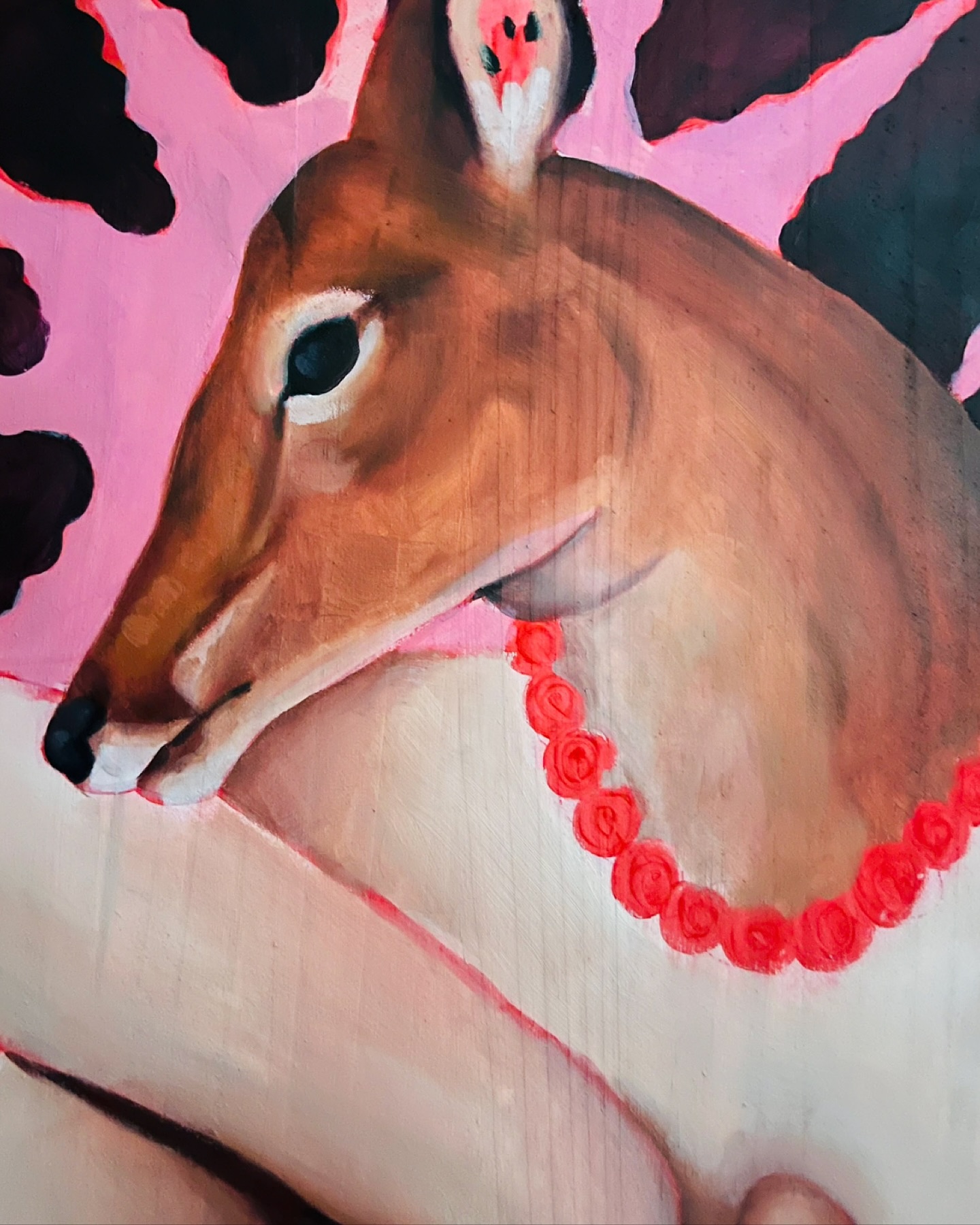 🦌EN COURS🍰
Peinture à l’huile sur bois débutée à l’occasion des ateliers ouverts.