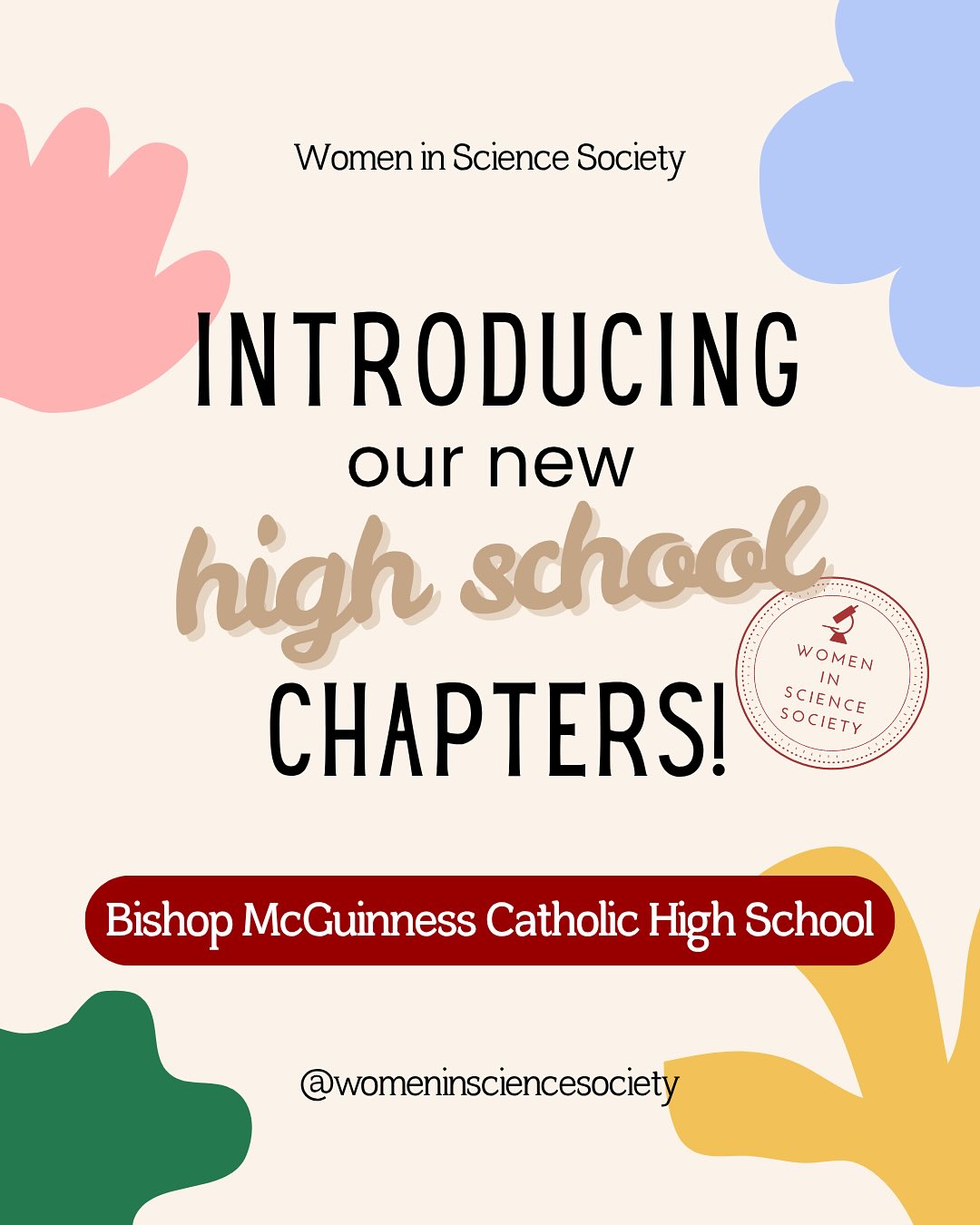 Meet our newly established WSS chapter at Bishop McGuinness Catholic High School! Kudos to our newest members for feeding their passion for science early 💪 Stay up to date on all things WSS at Bishop McGuinness by following them at @mcg.womeninsciencesociety!
💬 Swipe to learn more about the ‘why’ behind this new chapter and exciting plans the executive team has for the future.
