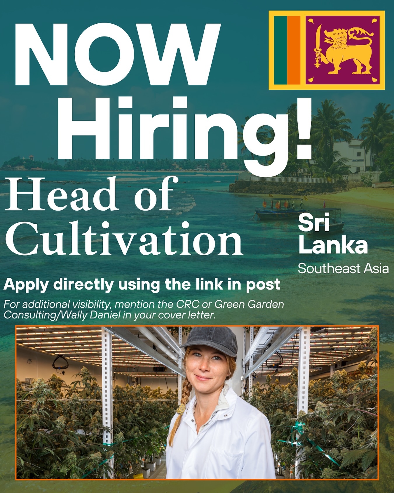 🚨 Head of Cultivation Opportunity – Sri Lanka (Southeast Asia) 🌿🌏
Join a pioneering licensed medical cannabis producer based in Sri Lanka, a tropical island nation in Southeast Asia located just south of India and near Thailand.
This is one of only 7 licensed producers leading Sri Lanka’s emerging cannabis industry.
📍 Location: Western Province, Sri Lanka
🕐 Full-time, onsite role (Relocation + Visa Support Available)
This is a rare opportunity to:
🔹 Design and scale a cutting-edge indoor cultivation facility
🔹 Lead pheno-hunting and research-driven cultivation innovation
🔹 Ensure full compliance with GACP and EU-GMP standards
🔹 Build and mentor a high-performing cultivation team
🔹 Play a foundational role in Sri Lanka’s rapidly growing cannabis export market
Please note:
Lifestyle considerations are important—cannabis consumption remains prohibited in Sri Lanka.
The Head Grower will be expected to uphold the legal responsibilities and cultural expectations of the region on behalf of the company.
Ideal candidates will have:
✅ Proven leadership in 100k+ sqft, GACP-regulated indoor cannabis grows
✅ Expertise in HVAC, fertigation, pest/disease management, and SOP development
✅ Passion for precision cultivation, operational excellence, and team building
🌍 Open to international candidates
visa + relocation assistance provided!
This is a full-time, permanent position (no consultants).
If you’re ready to help shape the future of global medical cannabis from one of the most beautiful and culturally rich regions in the world, this is your chance.
Mention CRC or Green Garden Consulting in your cover letter for added visibility!
📩 Apply now Via LINK IN BIO or tag someone who should!
#cultivation #growers #cultivators #cannabis #cannabiscommunity #srilanka #jobs #nowhiring