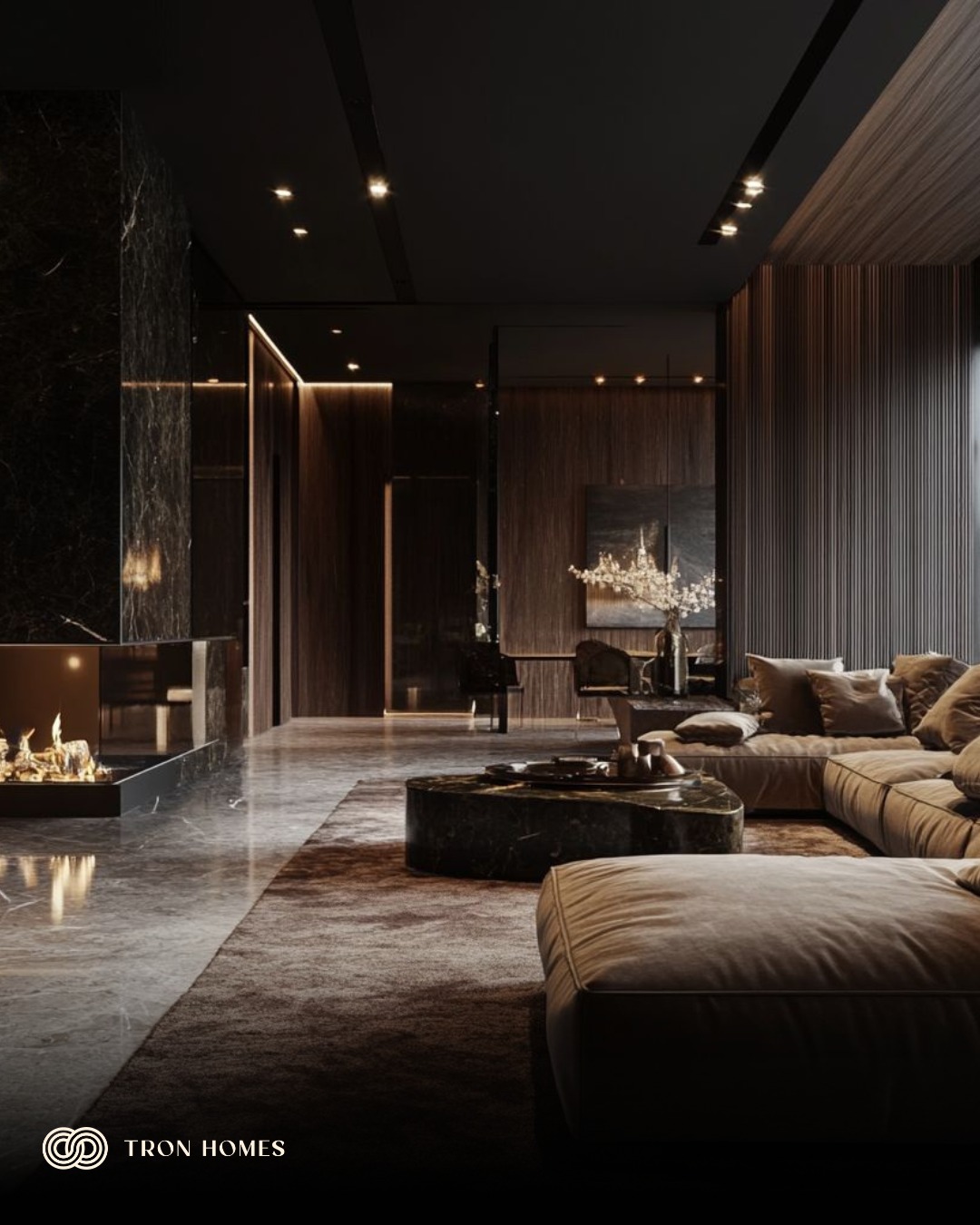 Going dark is a bold, unconventional choice, but when it’s done with precision, it is luxury with a capital L.
This concept plays with depth and contrast using rich wood panelling, matte black ceilings, and polished stone surfaces. And just when you think it is too much, layered warm lighting and cosy seating soften the atmosphere.
It’s bold, but never cold.
If you have a signature style that needs intentional, experienced handling, then let’s set up a call. Drop us a text on 7070708331.
#TronHomes #DarkInteriors #boldinteriors #LuxuryDesign #MaterialContrast #LightingDesign #ModernWarmth #ArchitecturalDetailing #TronConcepts