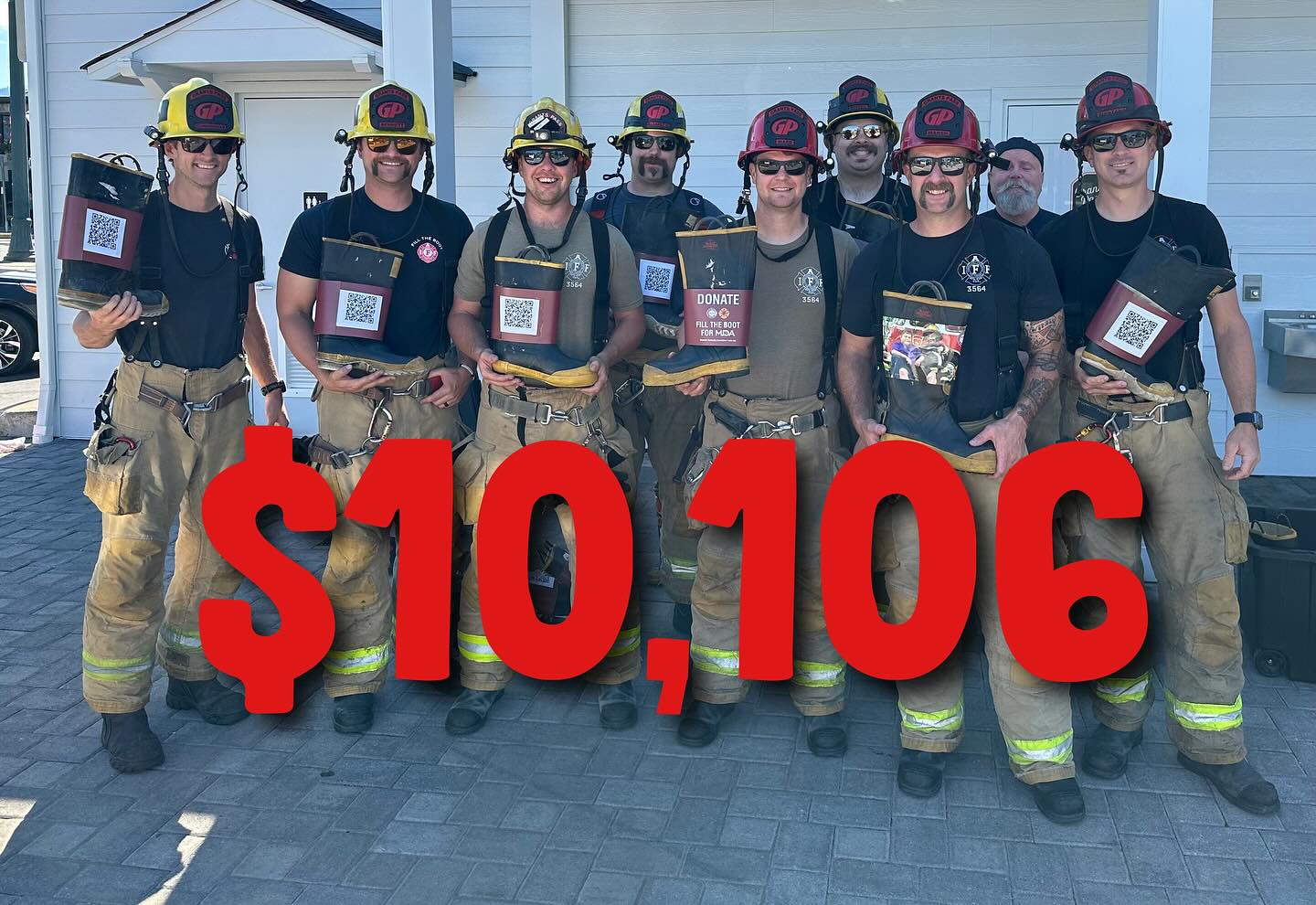 THANK YOU!!
With our awesome communities support, we raised $10,106 for the Muscular Dystrophy Association in under 4 hours!! This marks another successful Fill the Boot courtesy of YOU! These donations go directly to MDA for research and assistance to children and families affected by muscular dystrophy. If you missed us, weโll be back next year!
#MDA #keepinggrantspasssafe
