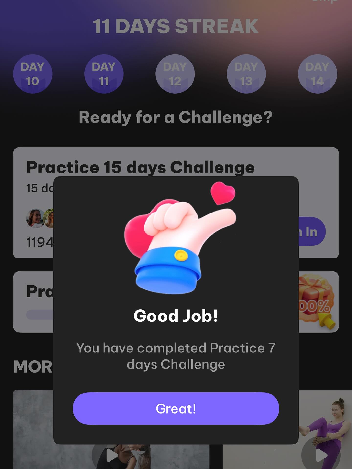 I’ve been interest in yoga for a long time…never consistently practiced…decided to add daily practice to my 75 day challenge to hold myself accountable!!!! I’m excited to the changes this holistic practice will bring to my mind and body!!!
11 days into my daily practice and have completed a 7 day challenge👏🏽👏🏽👏🏽👏🏽👏🏽🧘🏾♀️
#yoga #holistic #practice #fitness