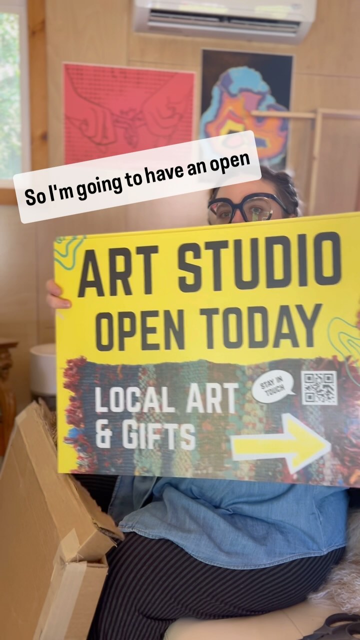 Unbox my new art studio signs with me!
#fiberartist #queerartist #studio #queerjoy🏳️🌈