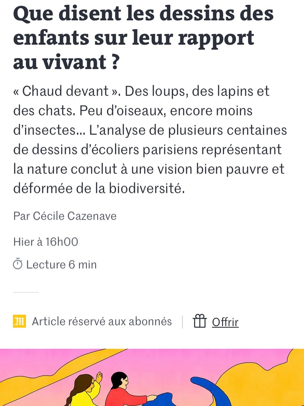 Merci @cecilecaz et @lemondefr pour ce bel article paru hier sur le travail que je réalise avec Philippe Grandcolas au sein de @le_museum sur la perception de la biodiversité 🪲🐌 Très heureuse que le journal s’intéresse à un sujet aussi important 🪼🩵
🇬🇧Thank you Cecile Cazenave and Le Monde for this beautiful article published yesterday about the work I am doing with Philippe Grandcolas at French National Museum of Natural History on the perception of biodiversity. Very happy that the newspaper publishes about such an important subject
#lemonde #biodiversity #taxonomicbias #mnhn #museumnationaldhistoirenaturelle